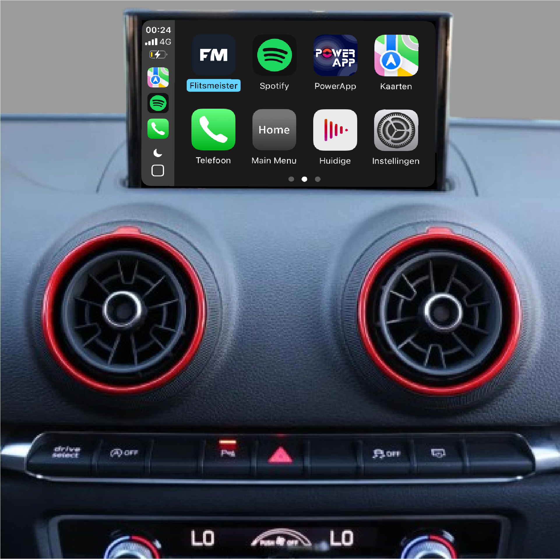 audi scherm met CarPlay