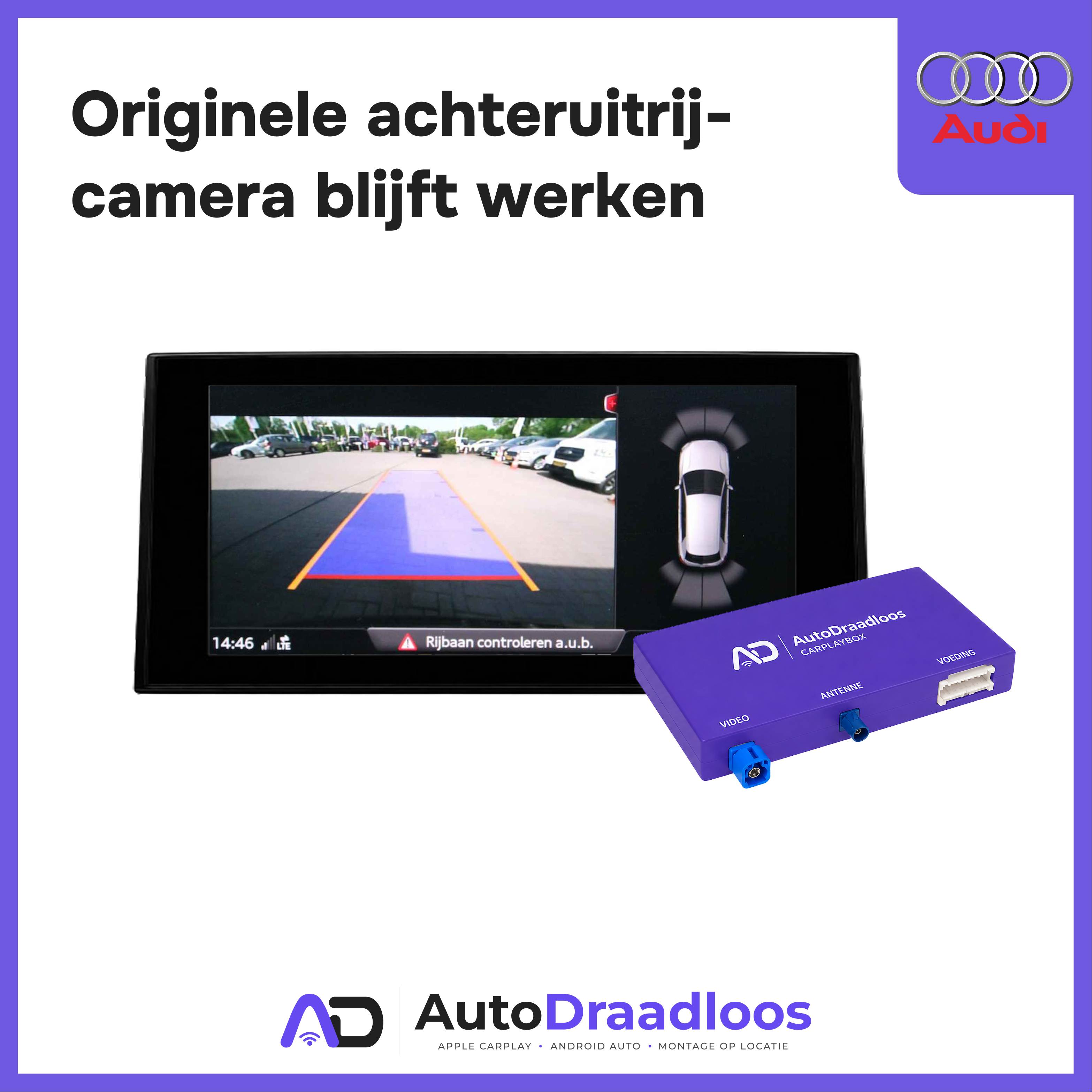Originele achteruitrijcamera blijft werken