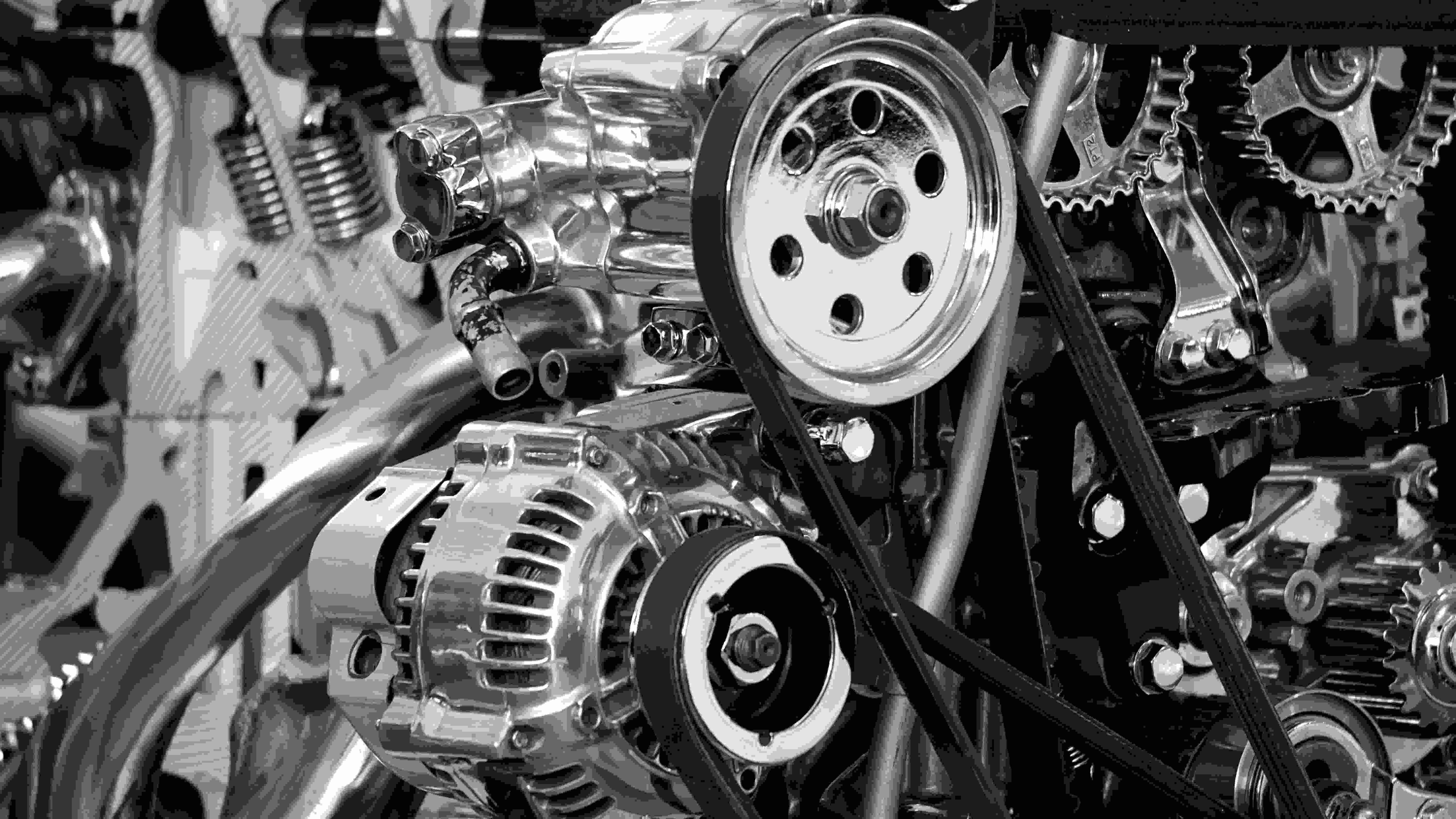 Distributieketting van een automotor Metalen distributieketting in een automotor