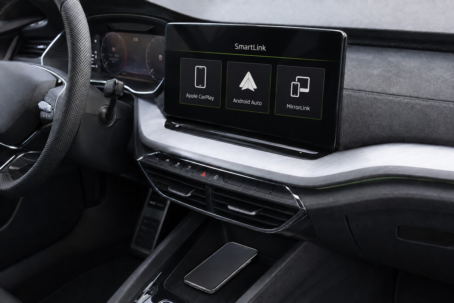 SmartLink op het multimediascherm van een Škoda