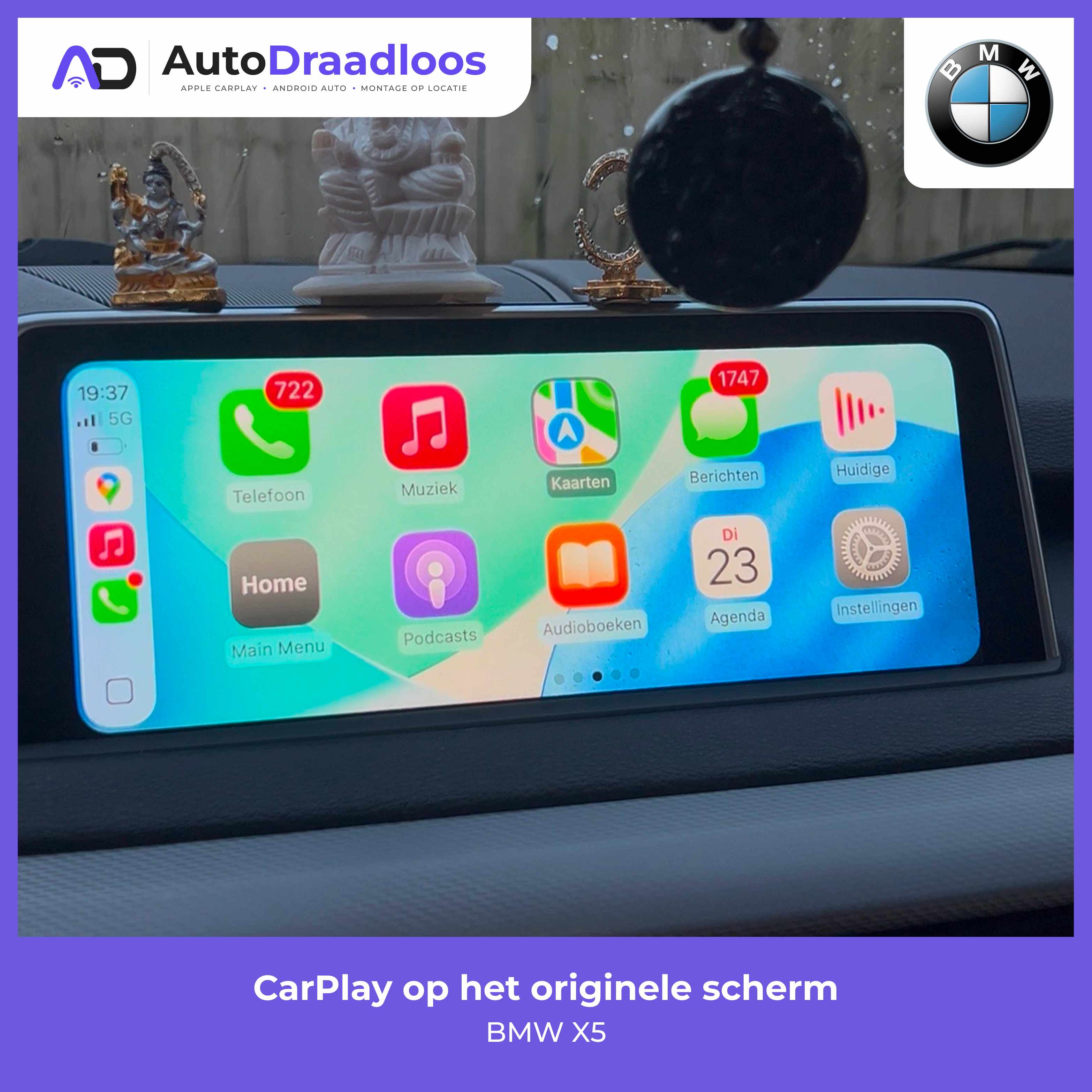 Apple CarPlay op het originele scherm in een BMW X5