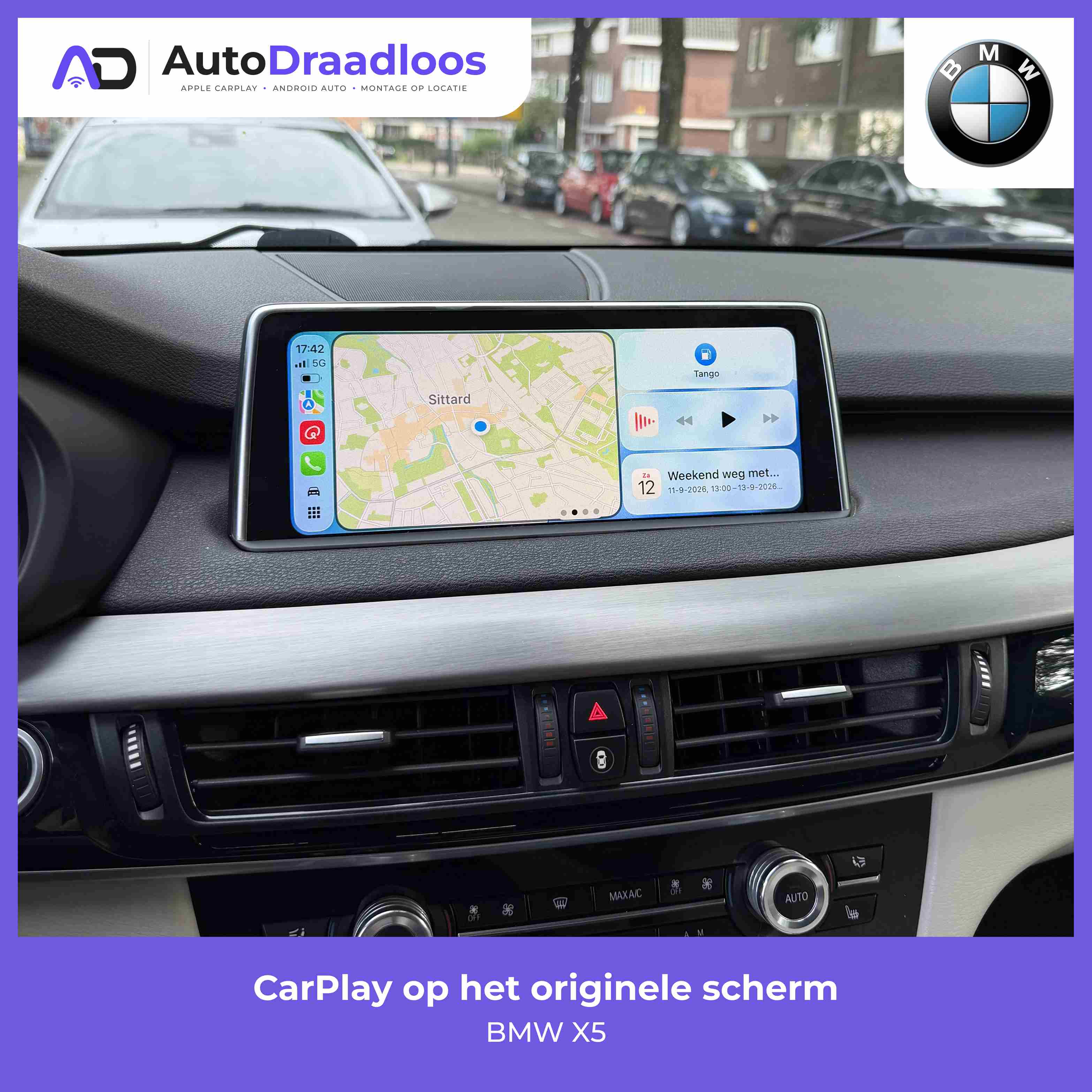 Apple CarPlay op het originele scherm in een BMW X5