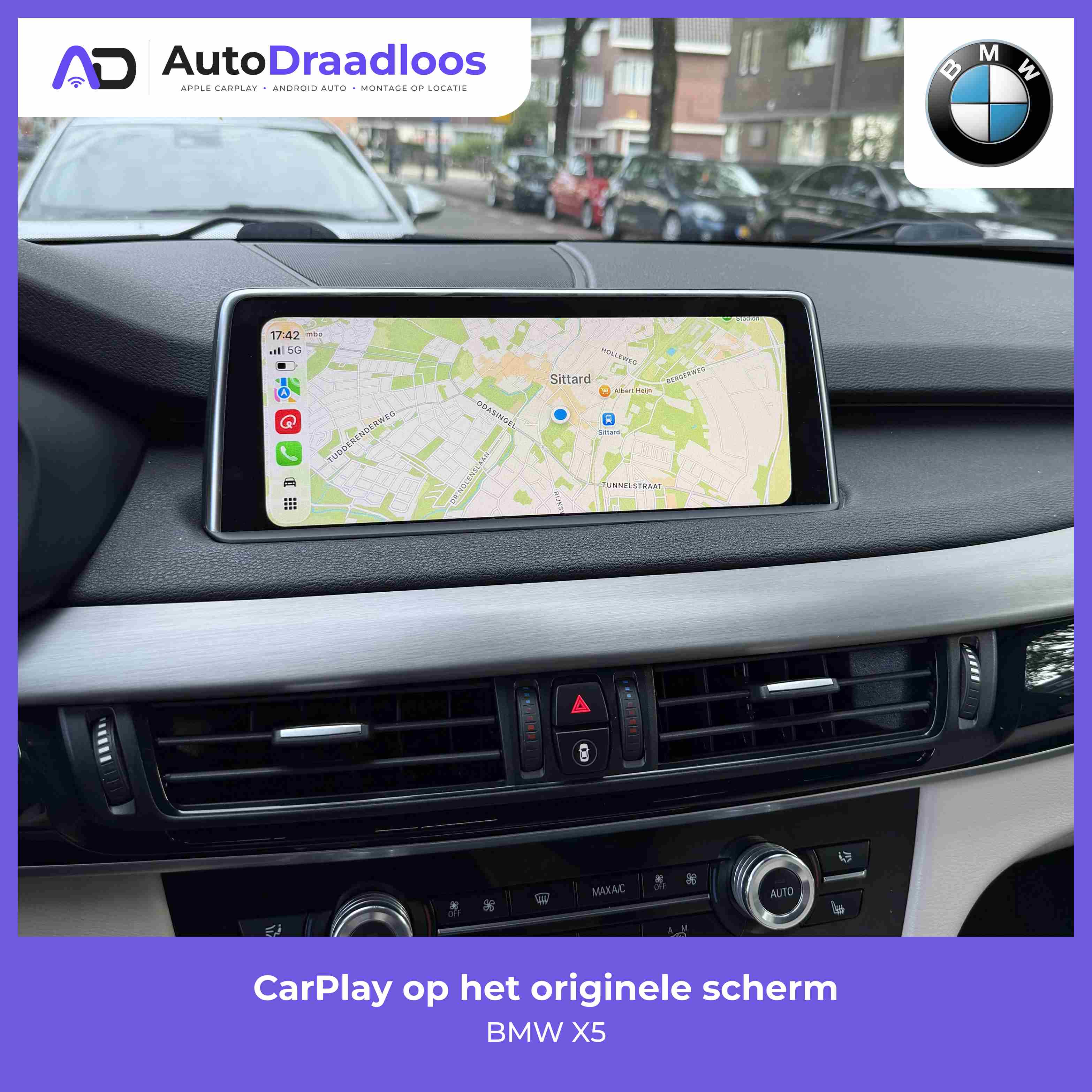 Apple CarPlay op het originele scherm in een BMW X5