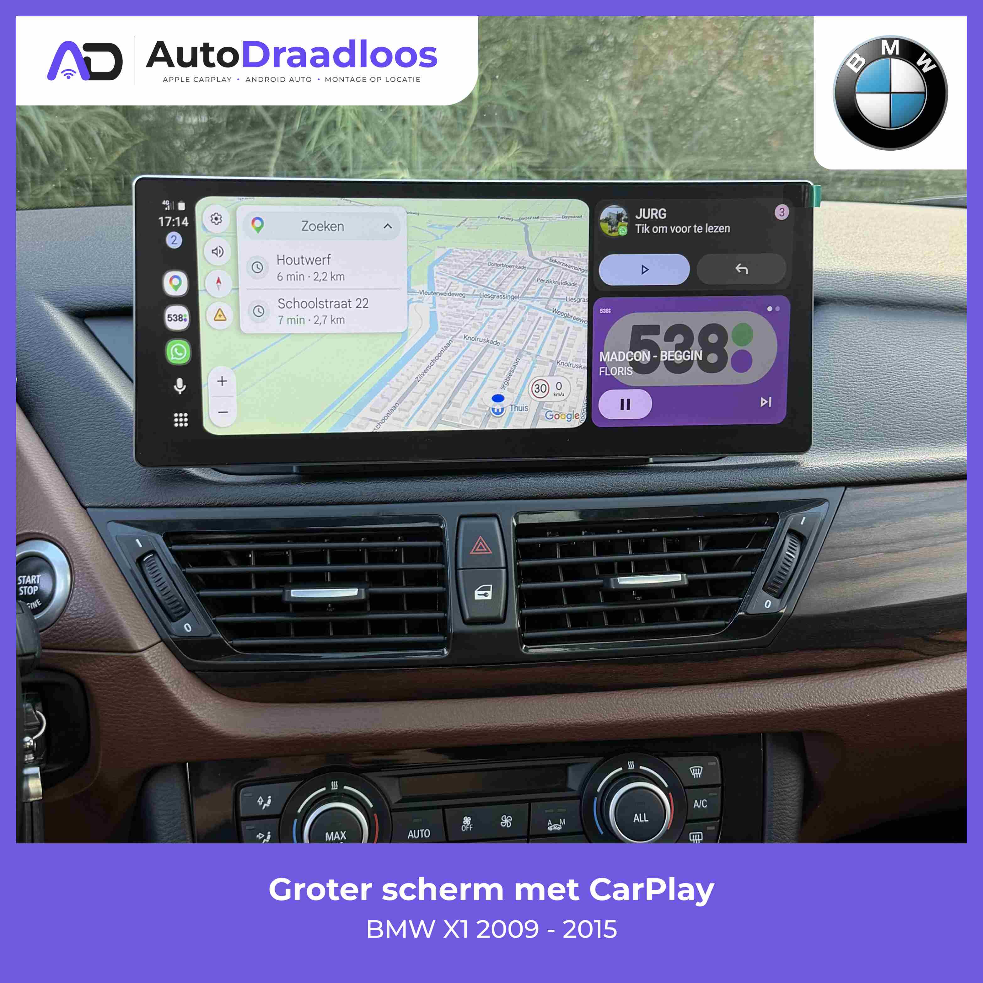 Groter scherm met CarPlay in een BMW X1