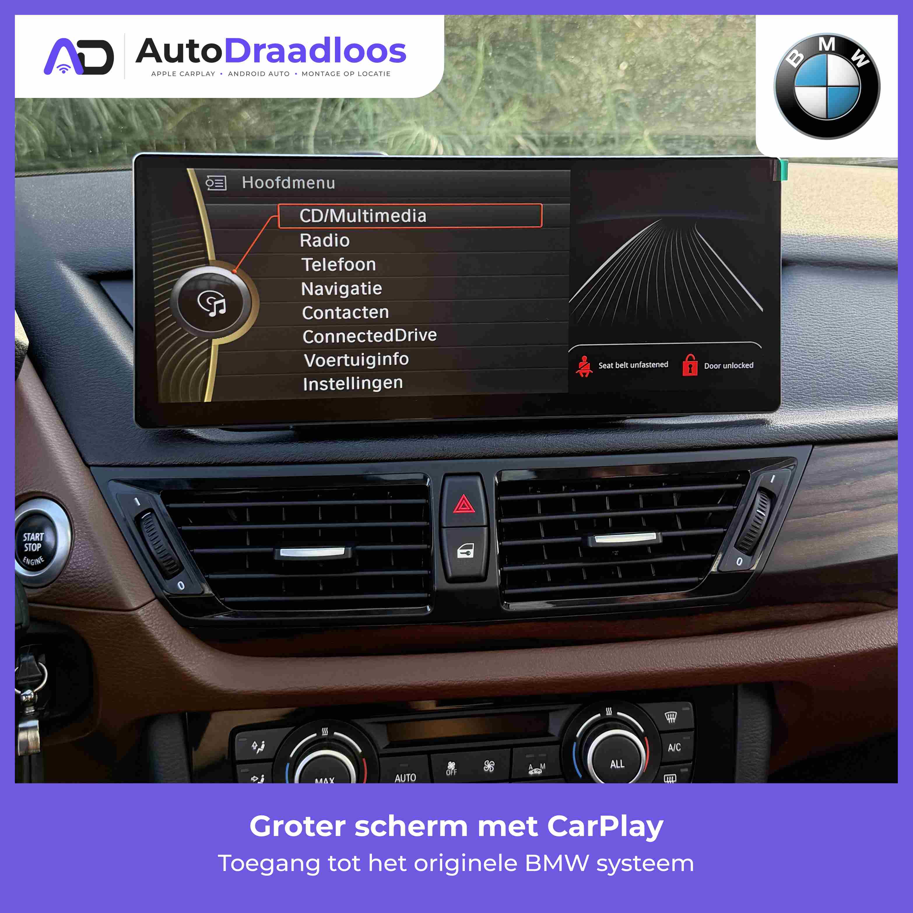 Groter scherm met CarPlay in een BMW X1