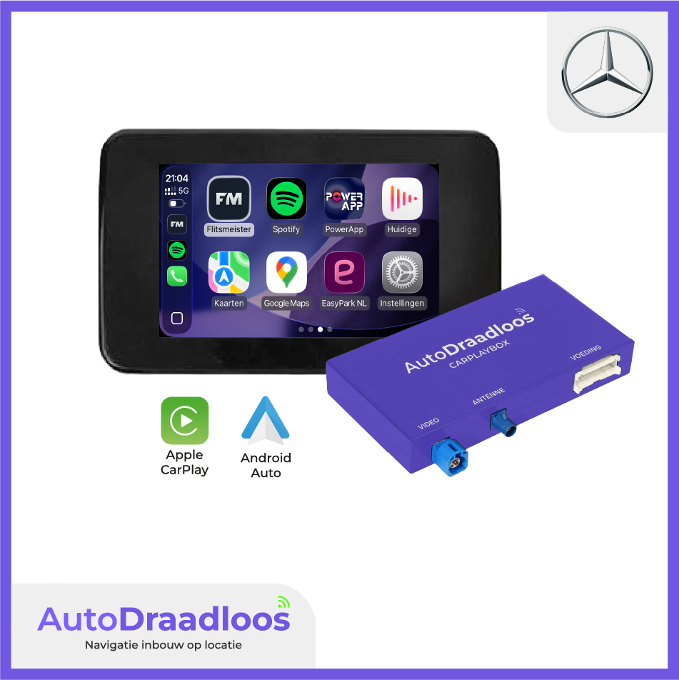 Apple CarPlay op het originele scherm van een Mercedes-Benz CLA