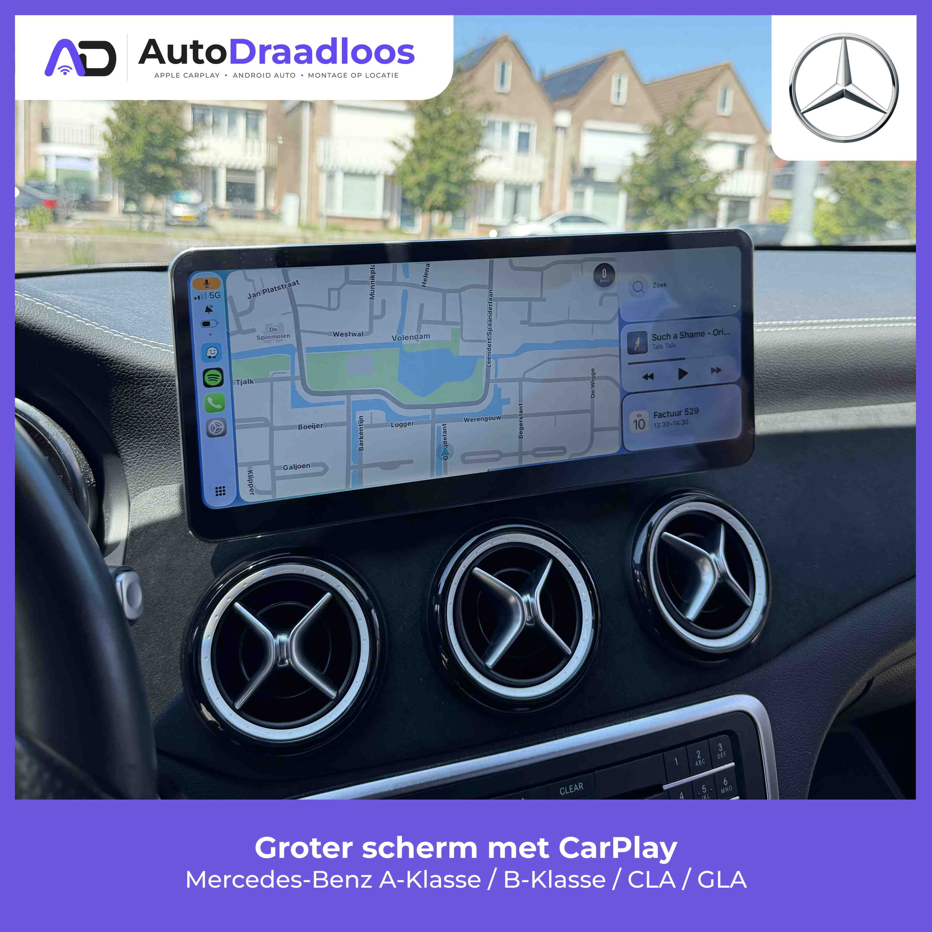 Groter scherm met CarPlay in een A-Klasse