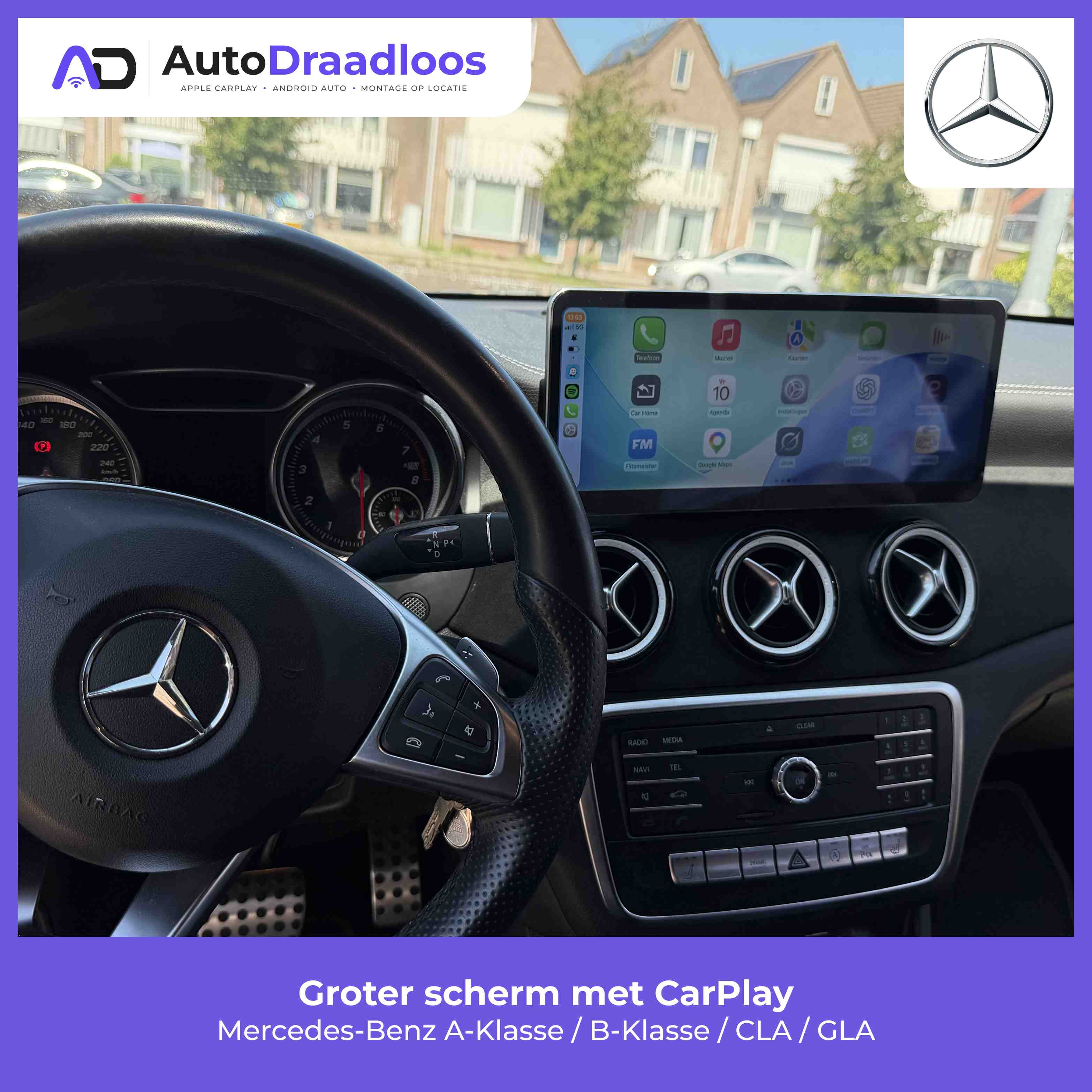 Groter scherm met CarPlay in een A-Klasse
