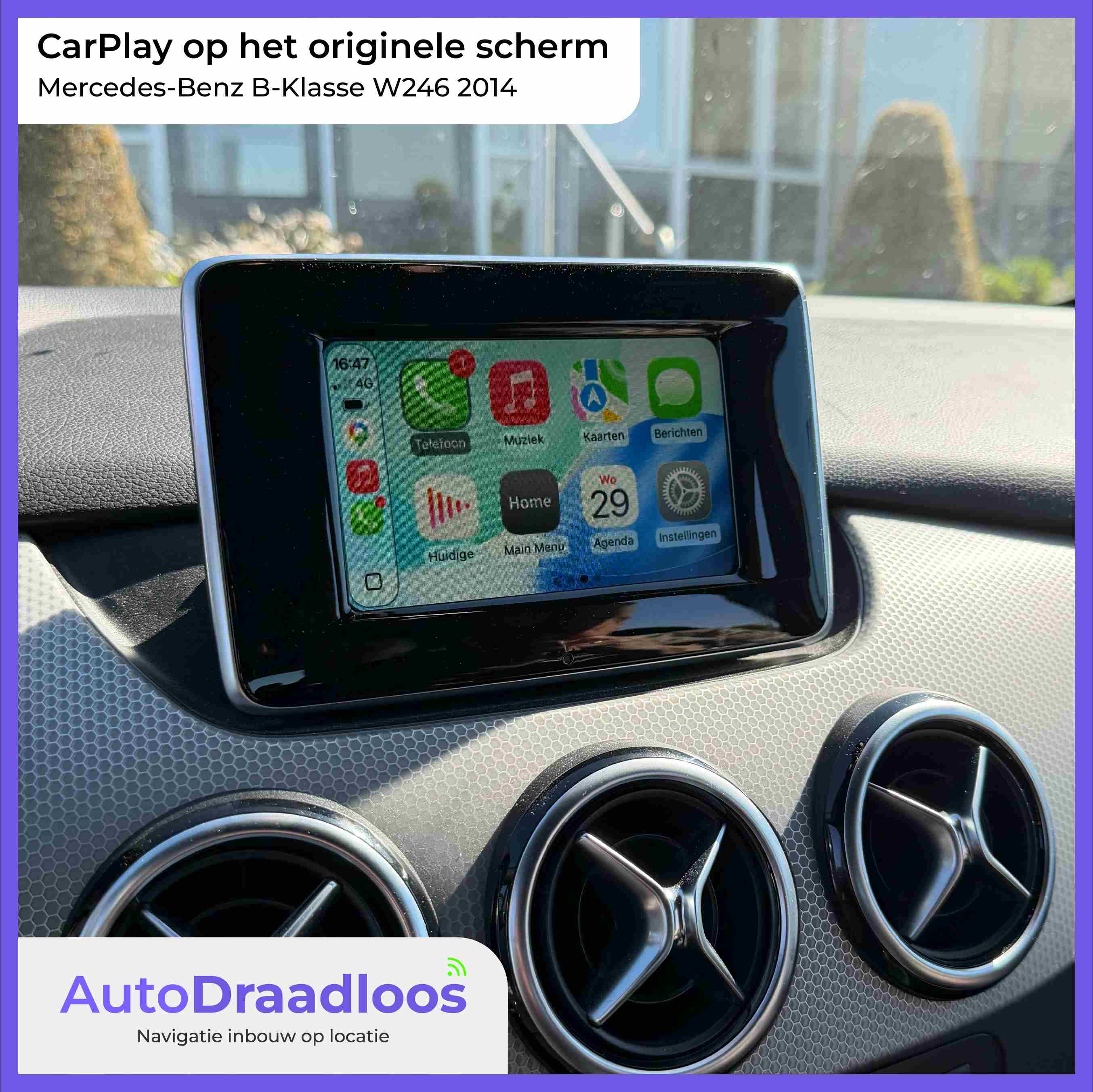 Apple CarPlay in een B-Klasse
