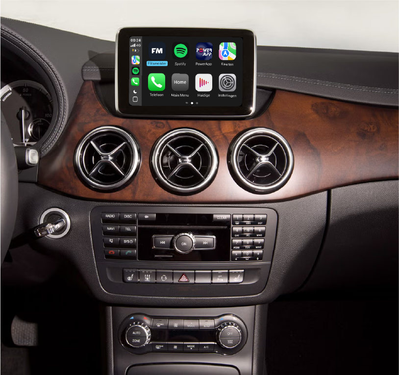 bklasse scherm met CarPlay