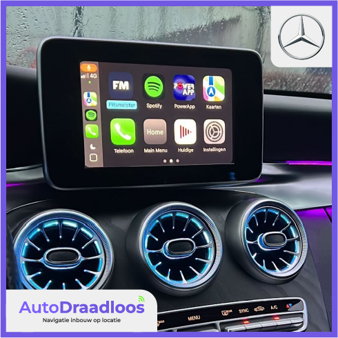 Apple CarPlay op het originele scherm van een GLC