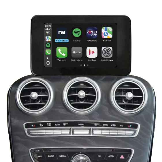 cklasse scherm met CarPlay