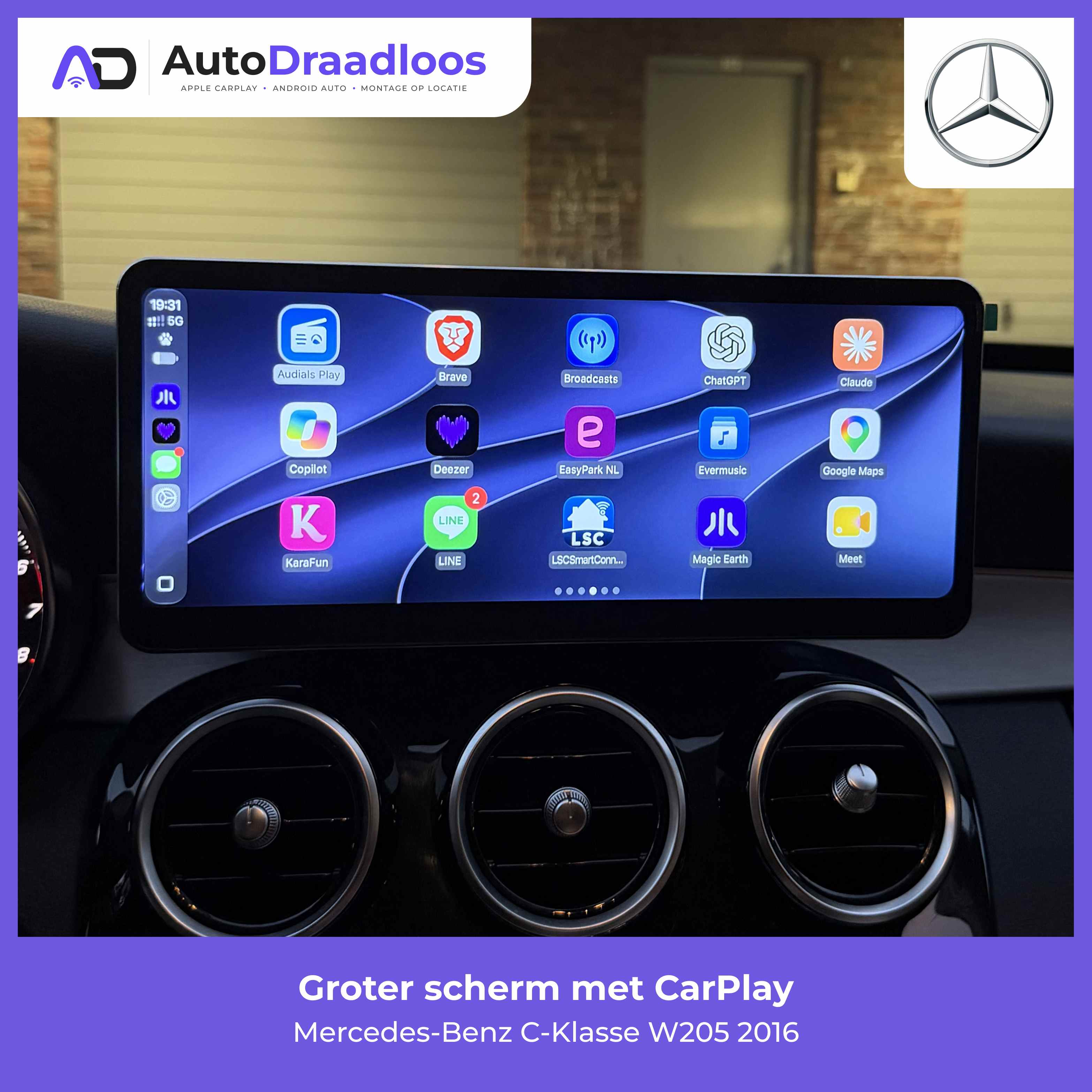 Groter scherm met CarPlay in een C-Klasse