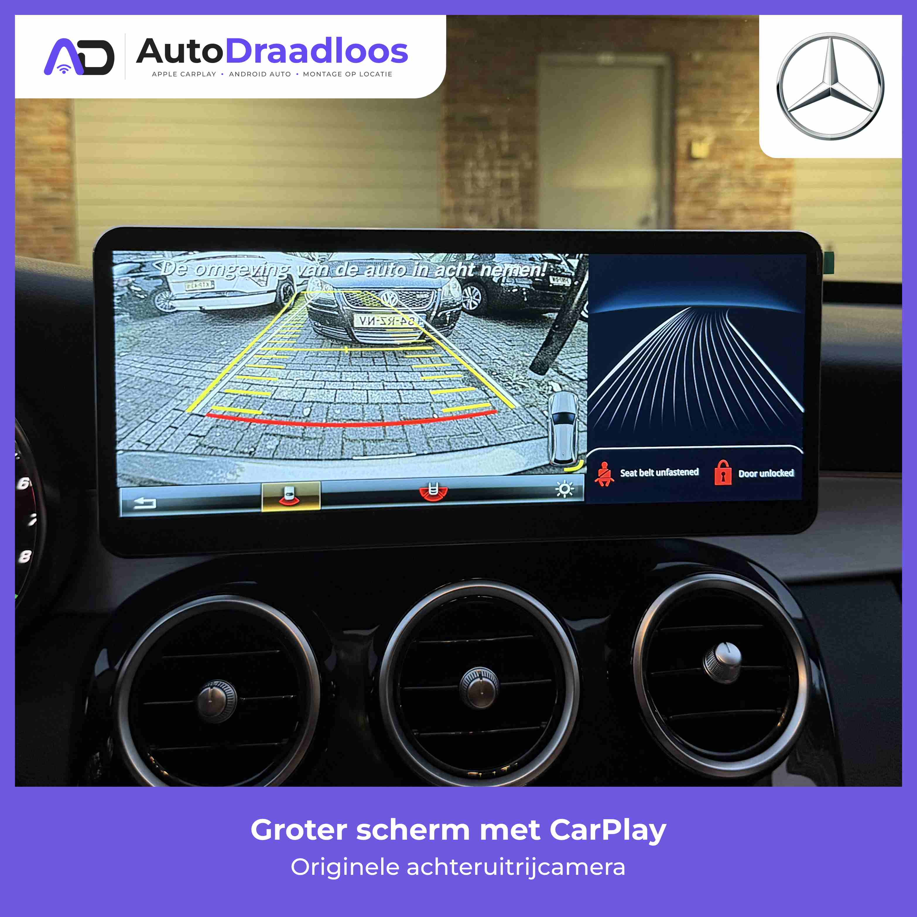 Groter scherm met CarPlay in een C-Klasse