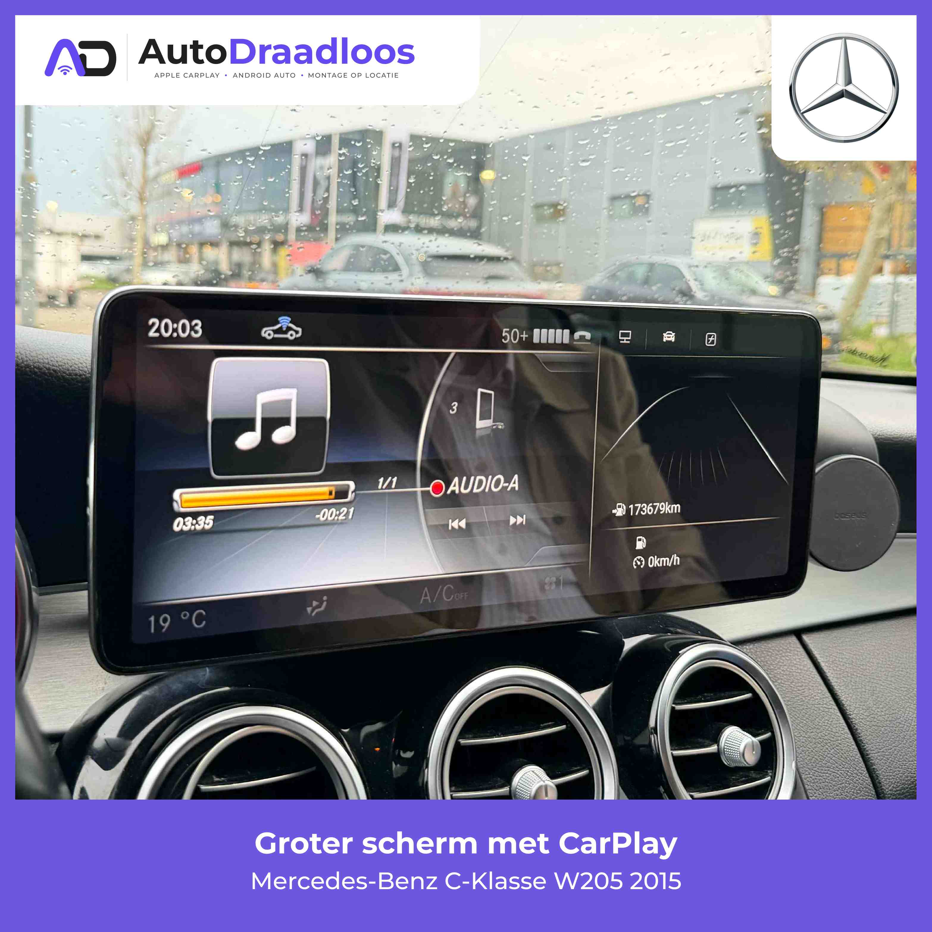 Groter scherm met CarPlay in een C-Klasse