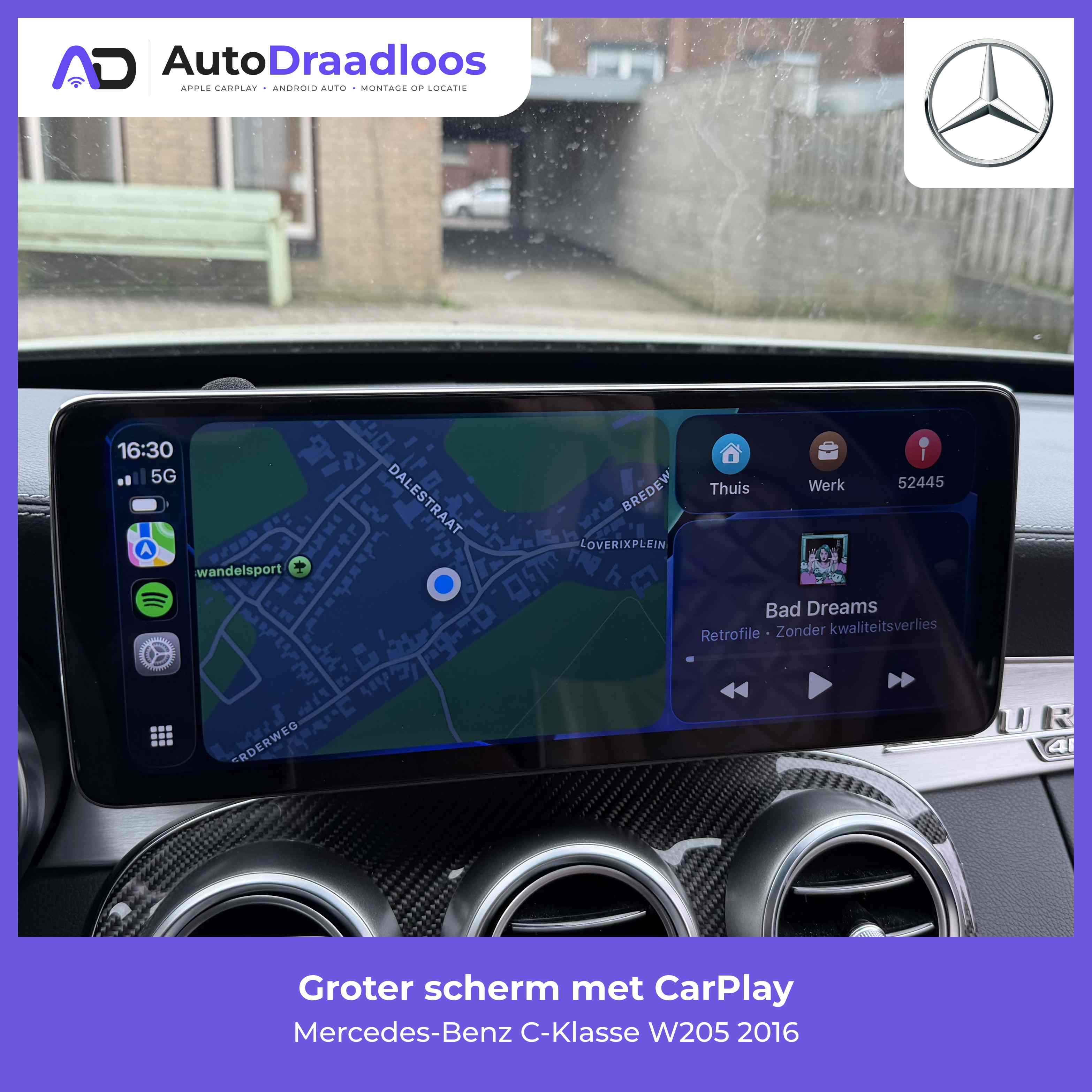 Groter scherm met CarPlay in een C-Klasse