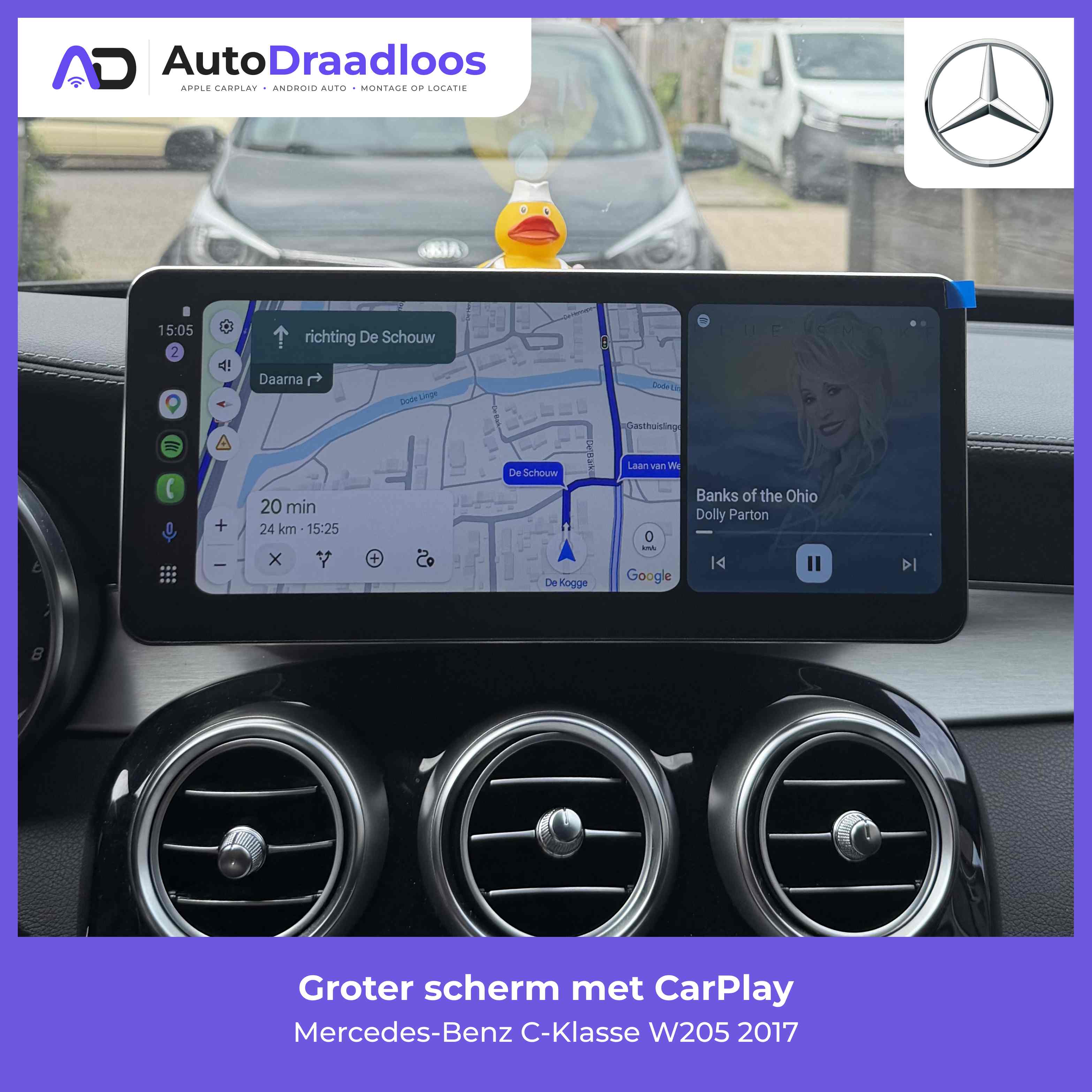 Groter scherm met CarPlay in een C-Klasse