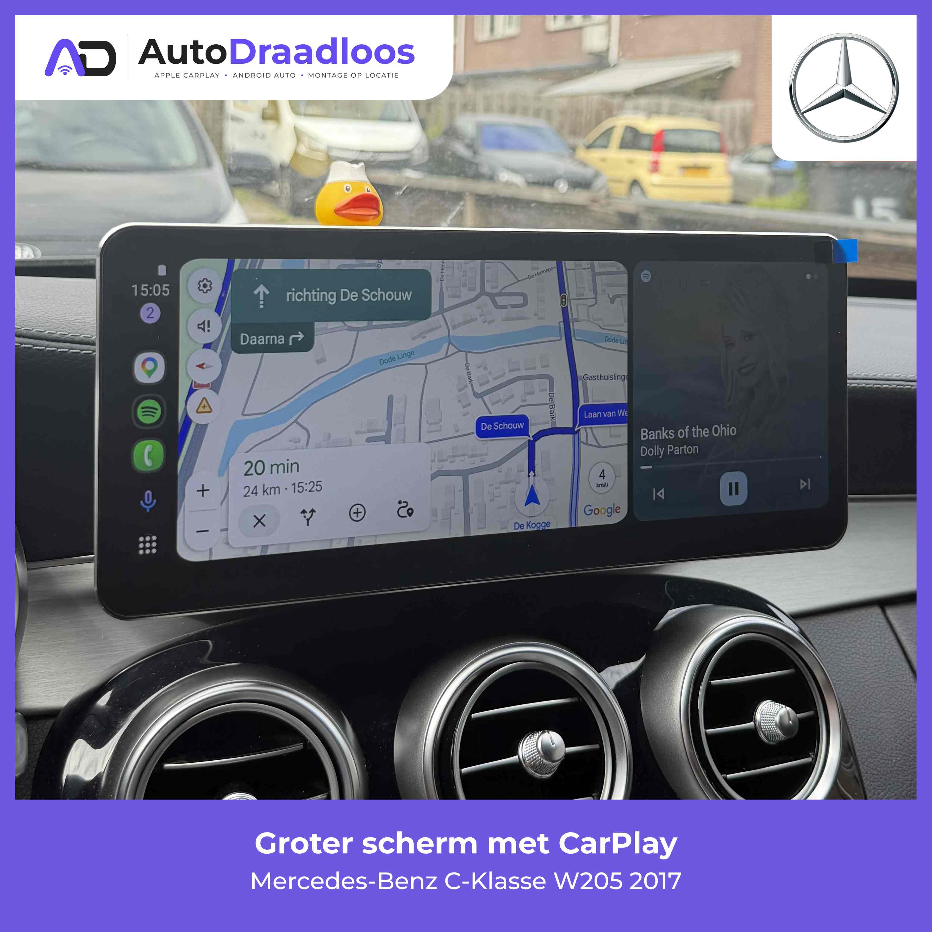 Groter scherm met CarPlay in een C-Klasse