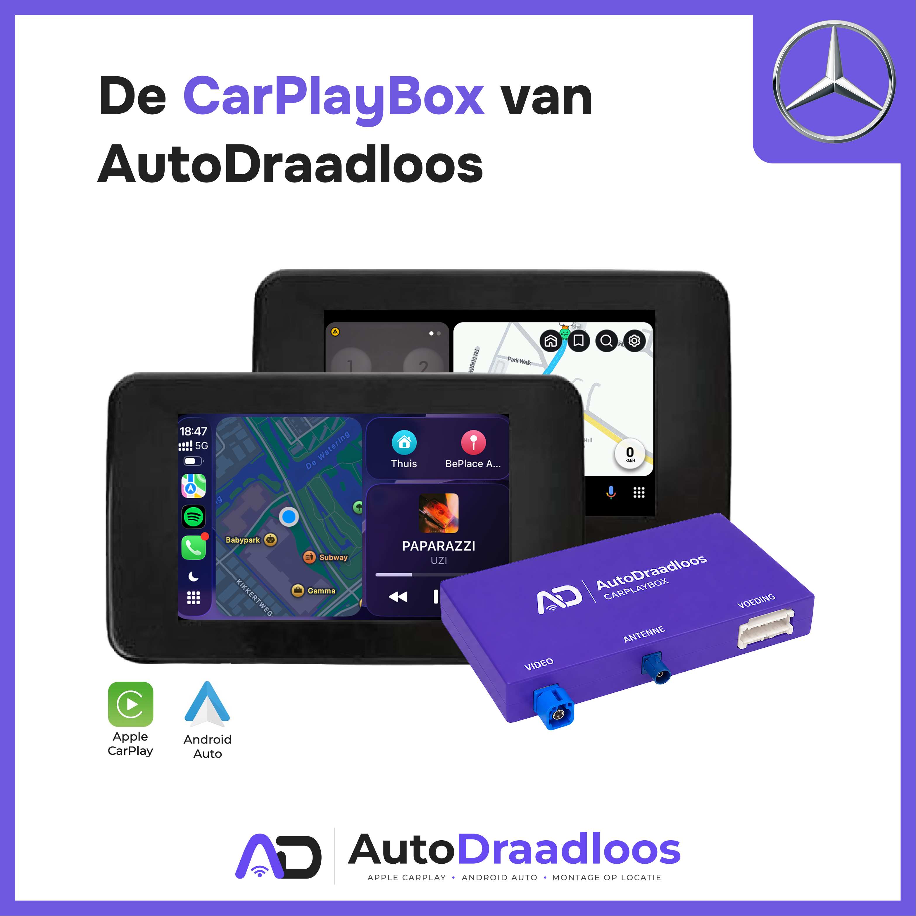 De CarPlayBox van AutoDraadloos voor Mercedes-Benz