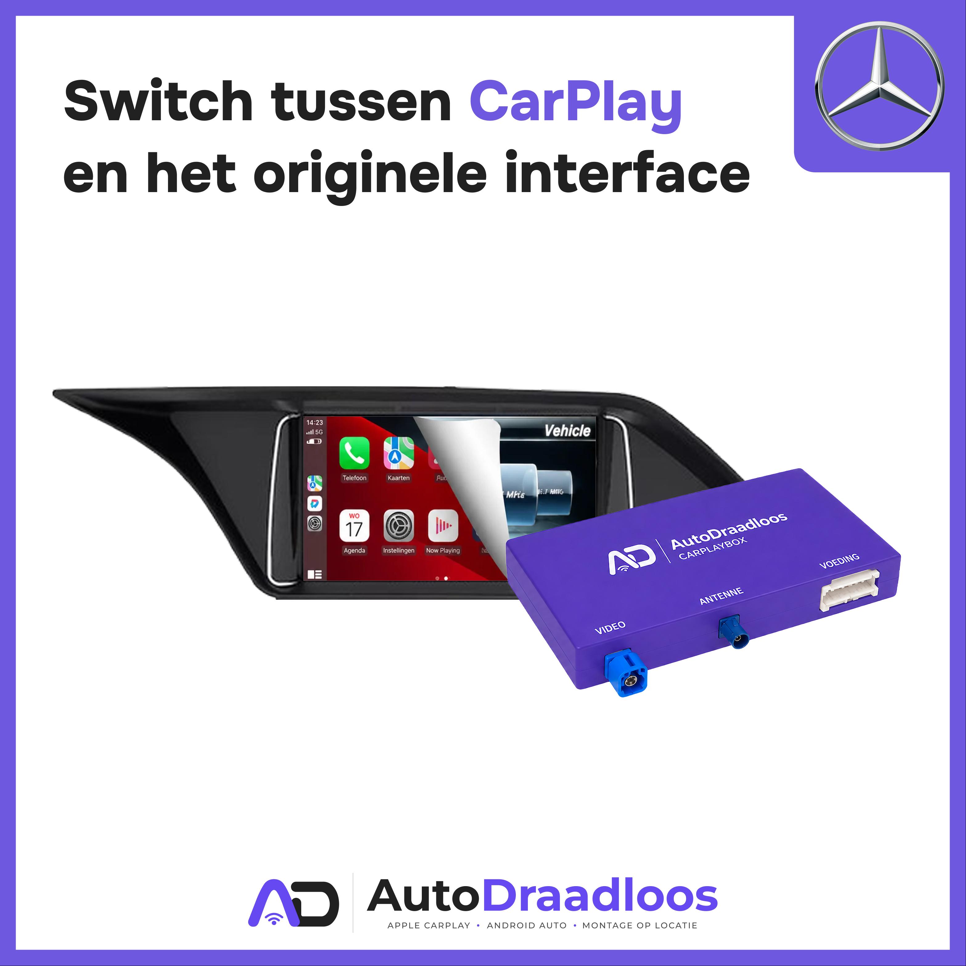 Apple CarPlay op het originele scherm van een W204 C-Klasse