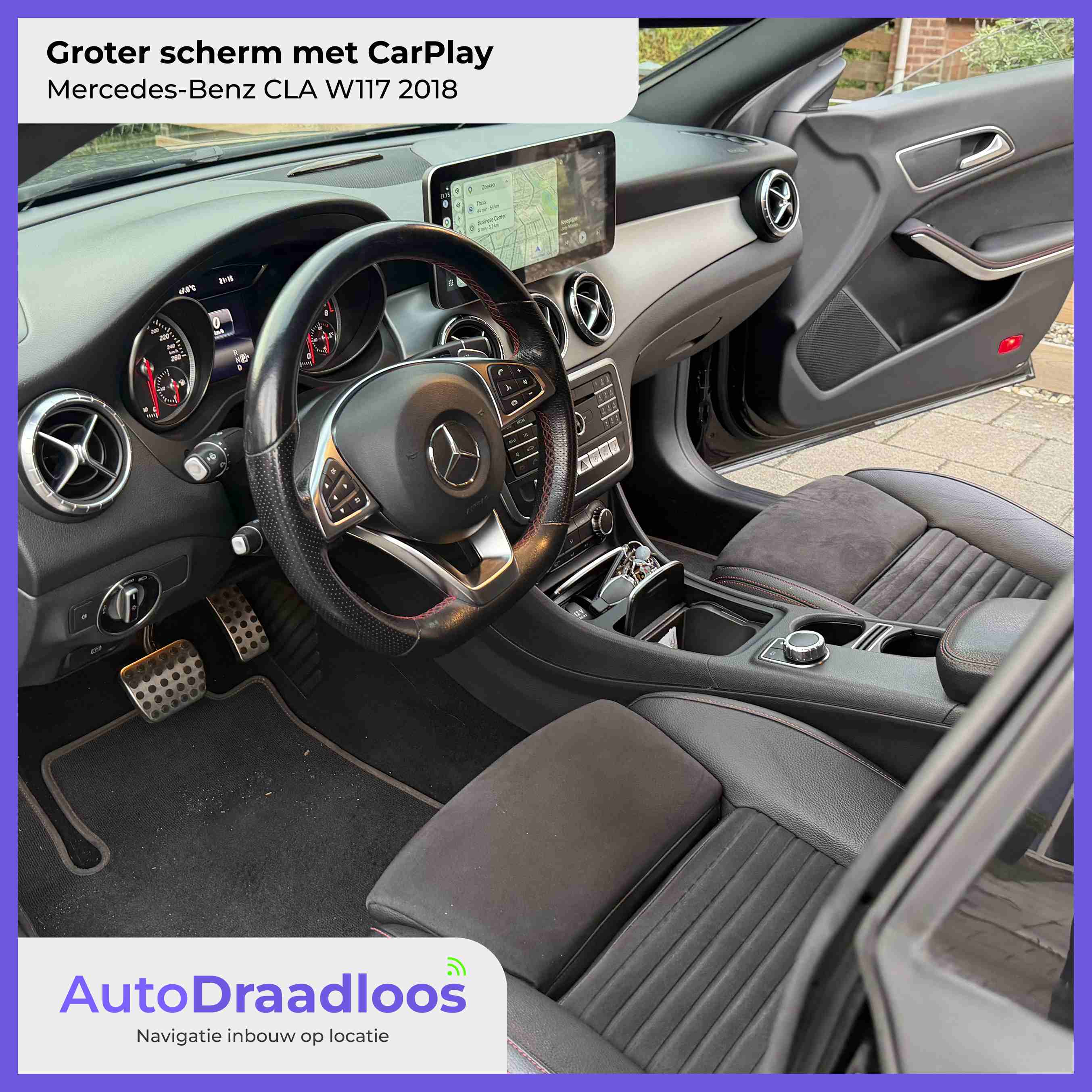 Groter scherm met Android Auto in een CLA