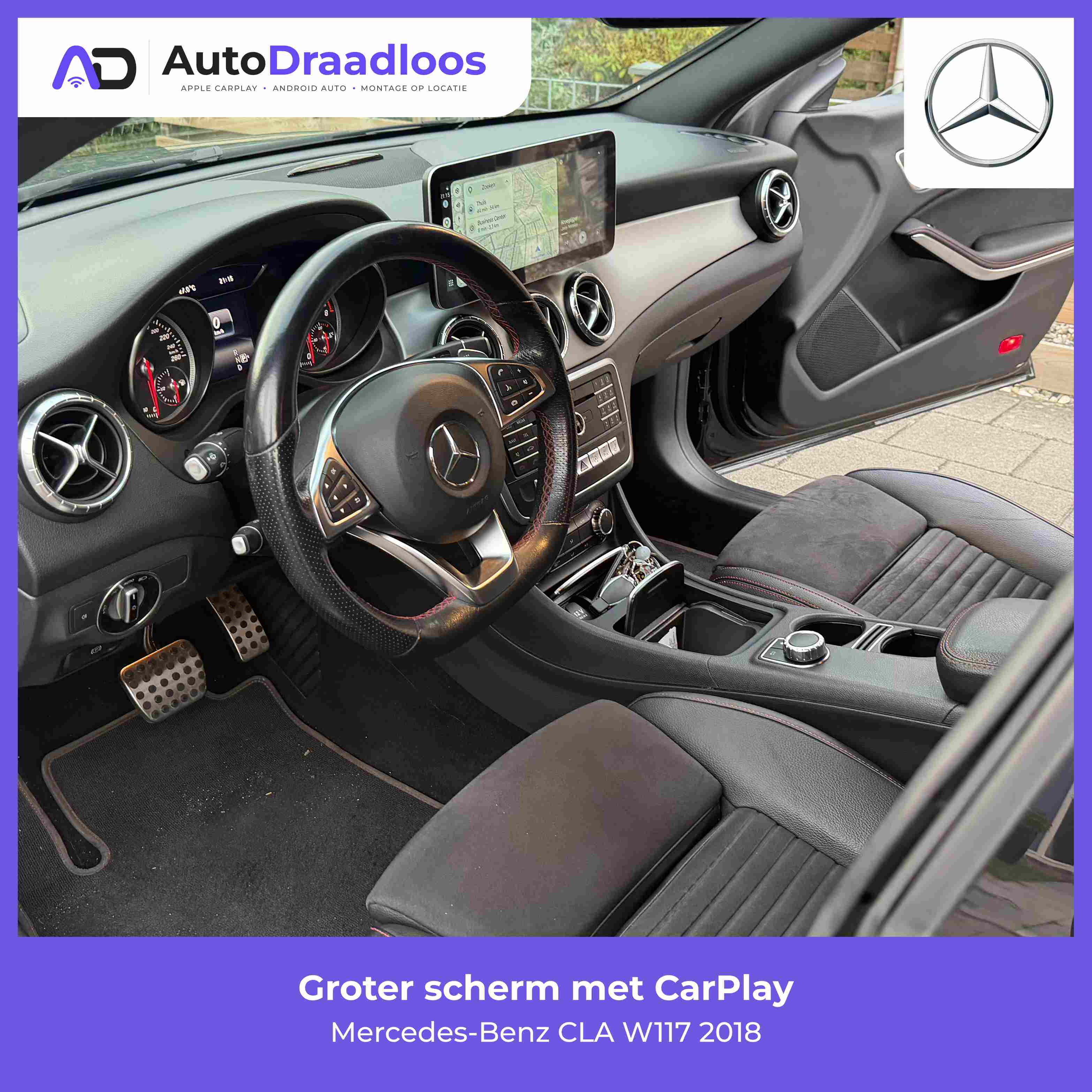 Groter scherm met CarPlay in een CLA