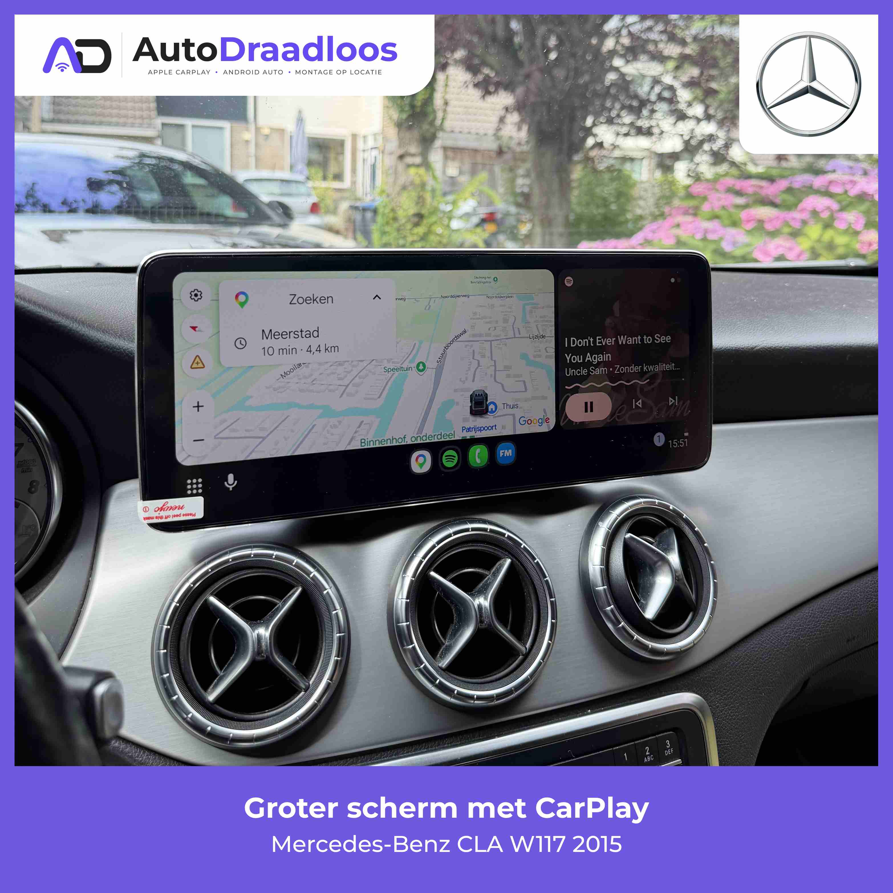 Groter scherm met CarPlay in een CLA