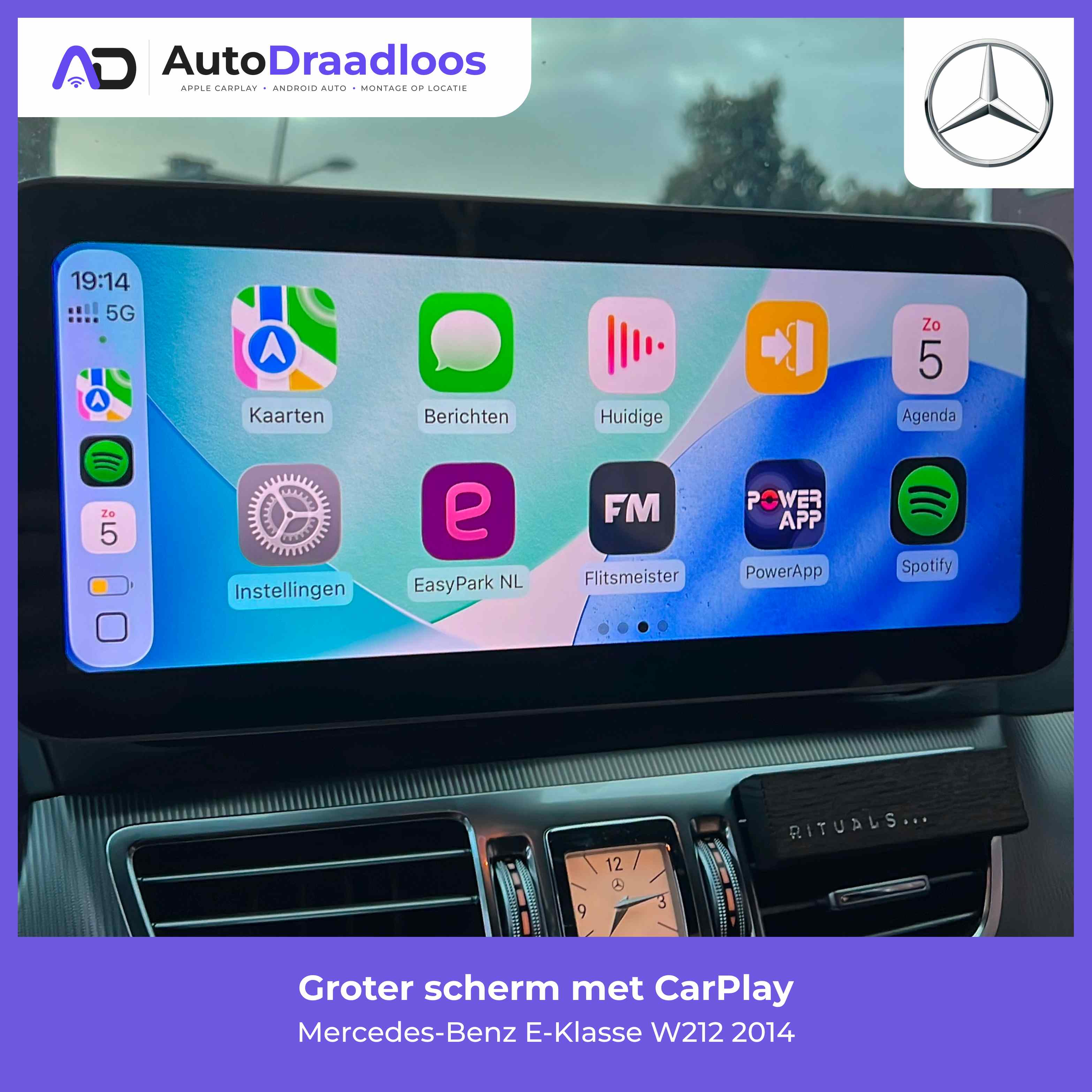 Groter scherm met CarPlay in een E-Klasse