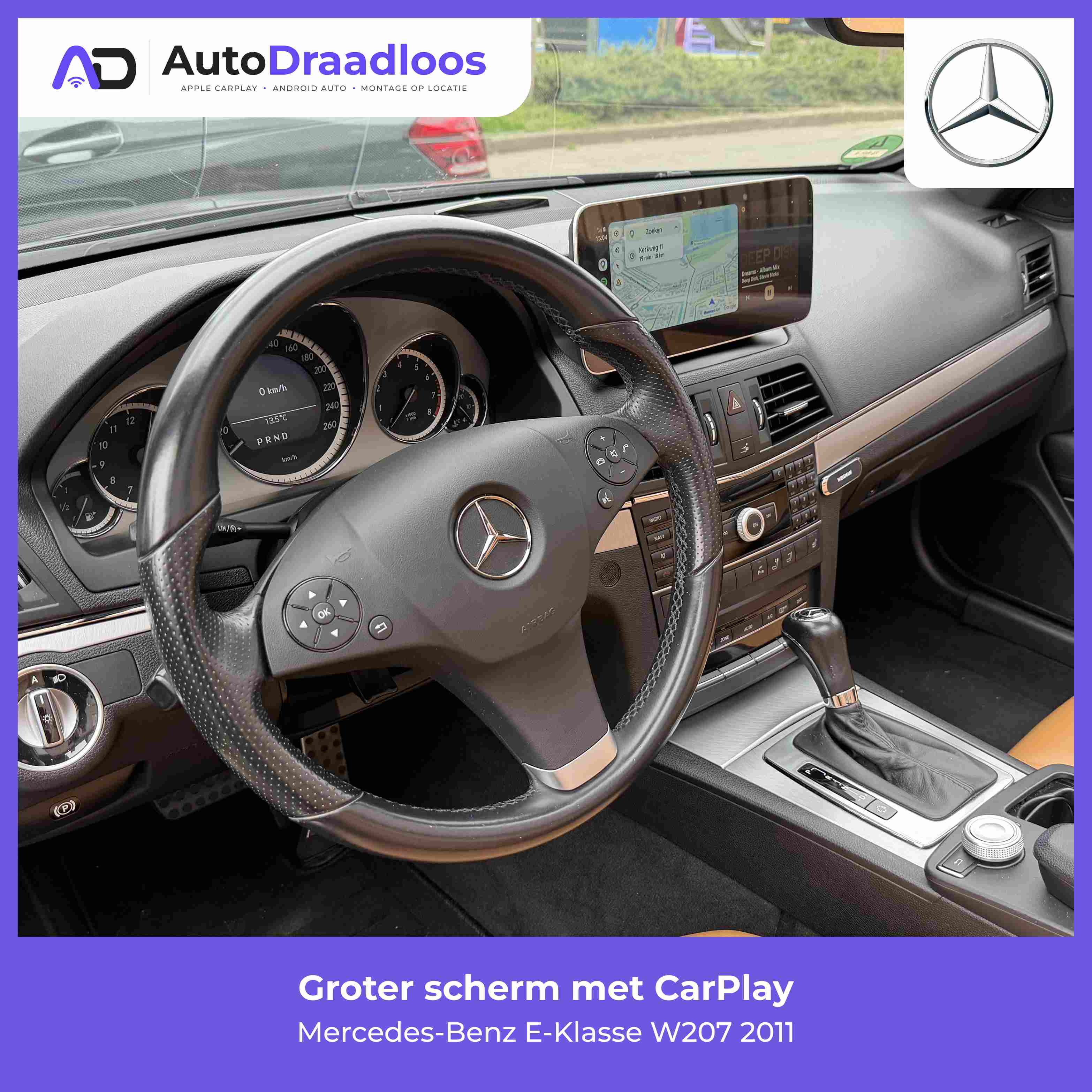 Groter scherm met CarPlay in een E-Klasse