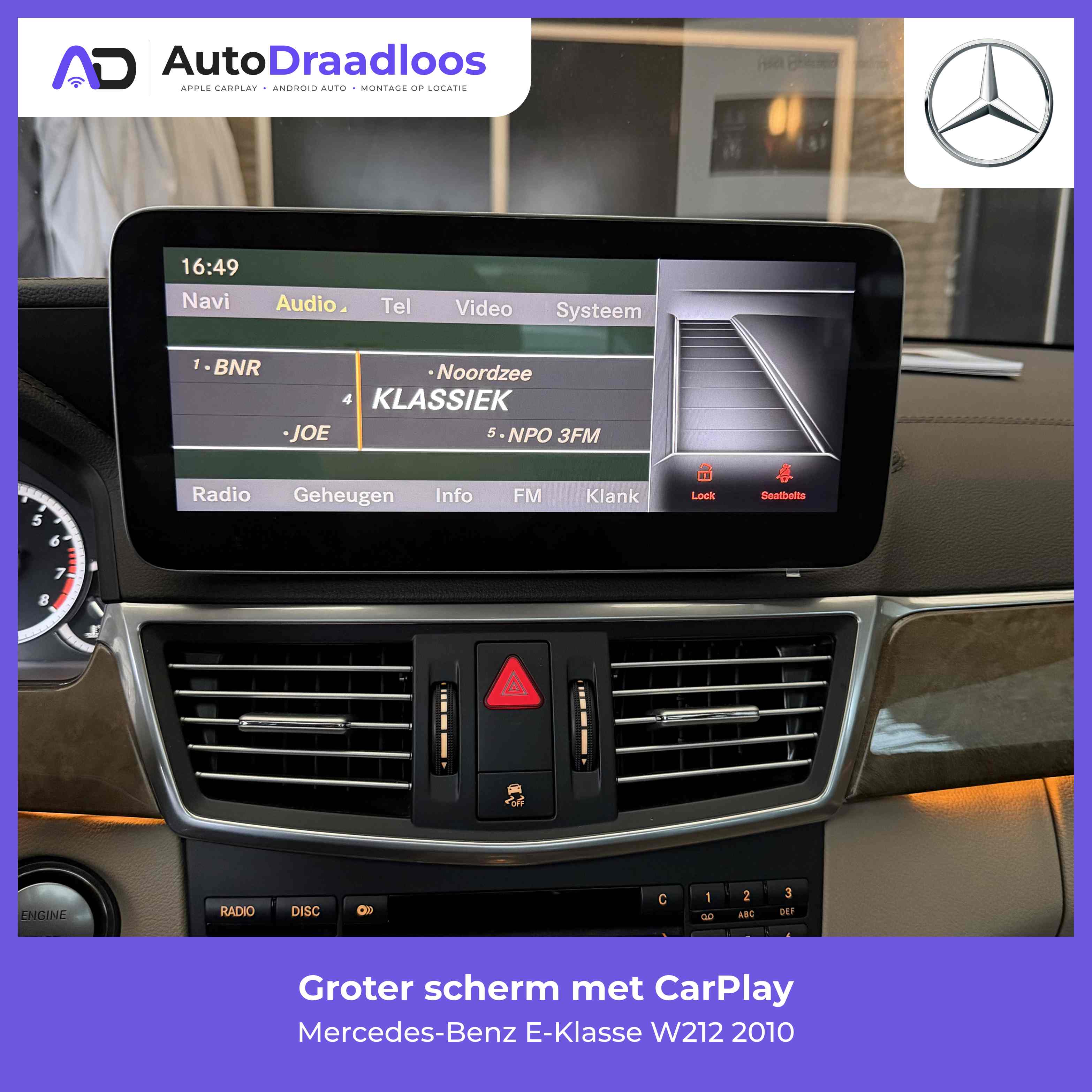 Groter scherm met CarPlay in een E-Klasse