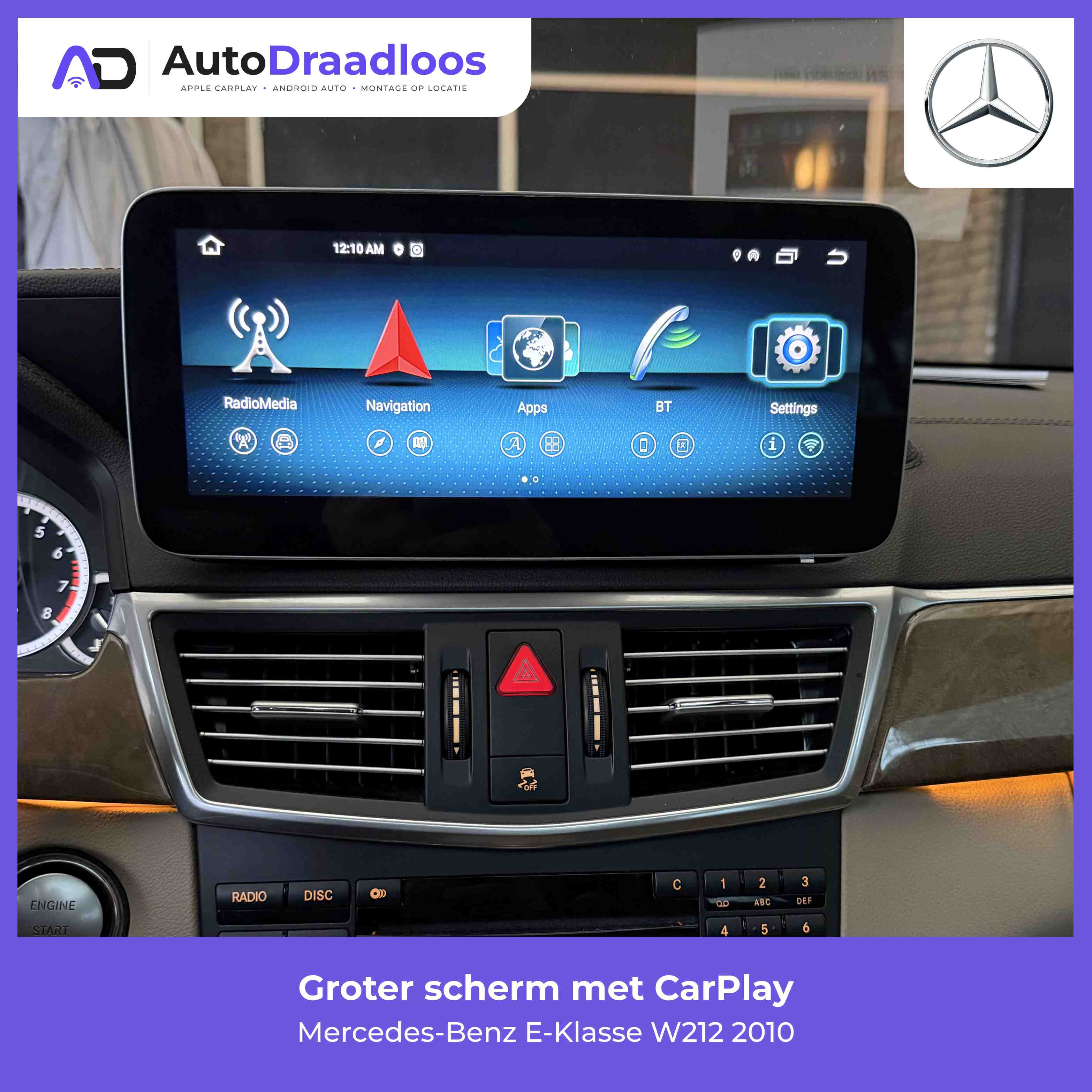 Groter scherm met CarPlay in een E-Klasse