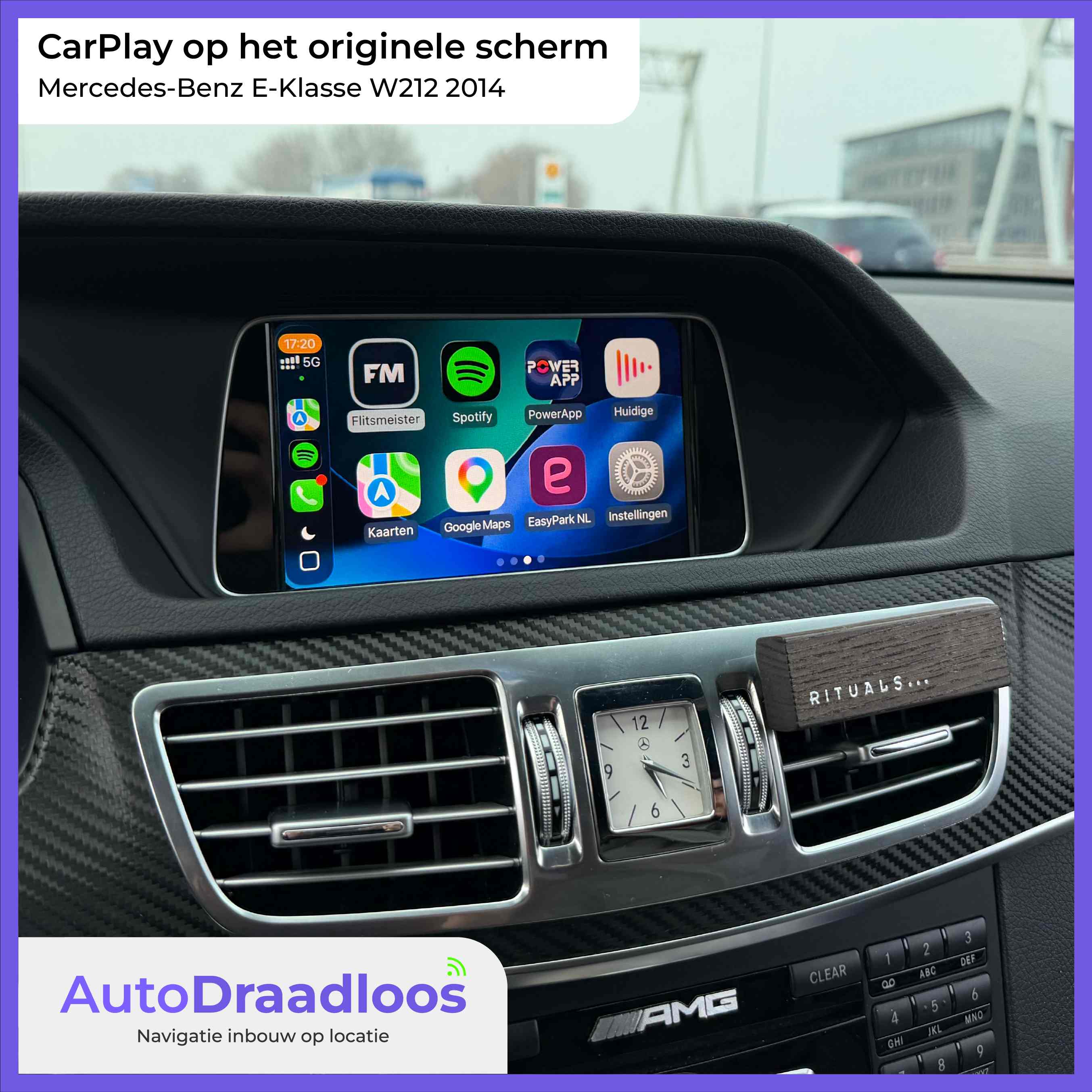Switch tussen het originele scherm en CarPlay