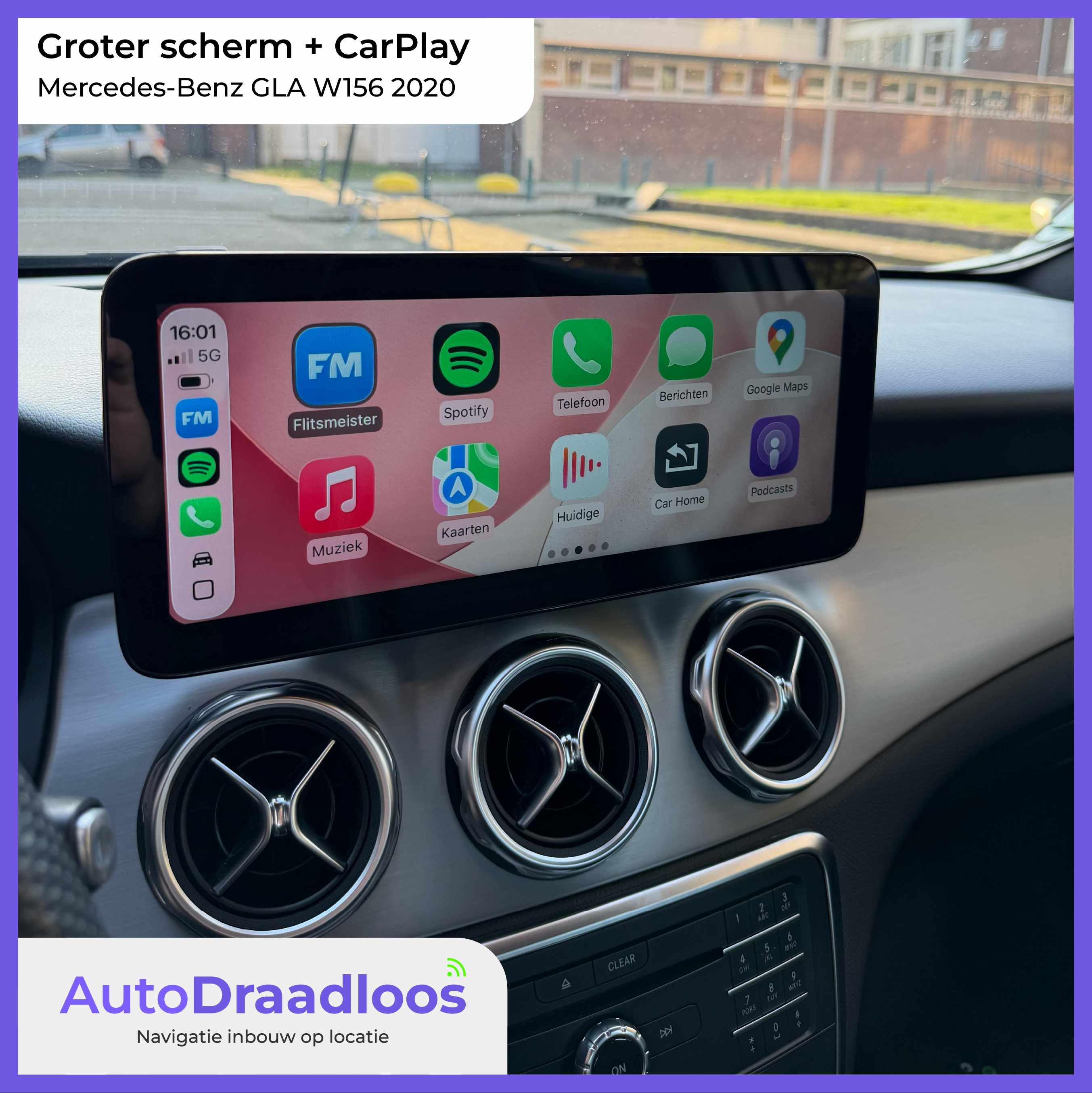 Groter scherm met Apple CarPlay in een GLA