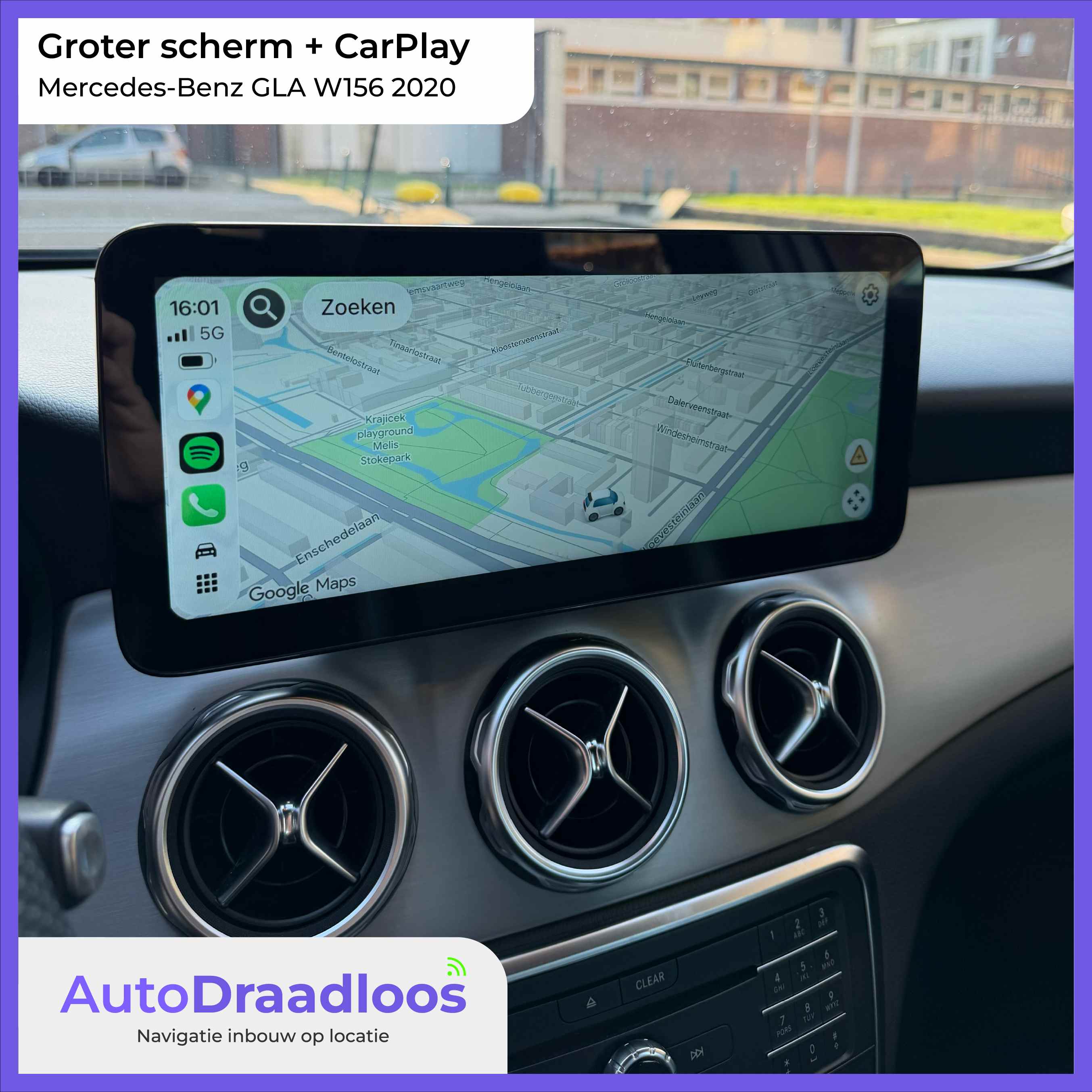 Groter scherm met Apple CarPlay in een GLA