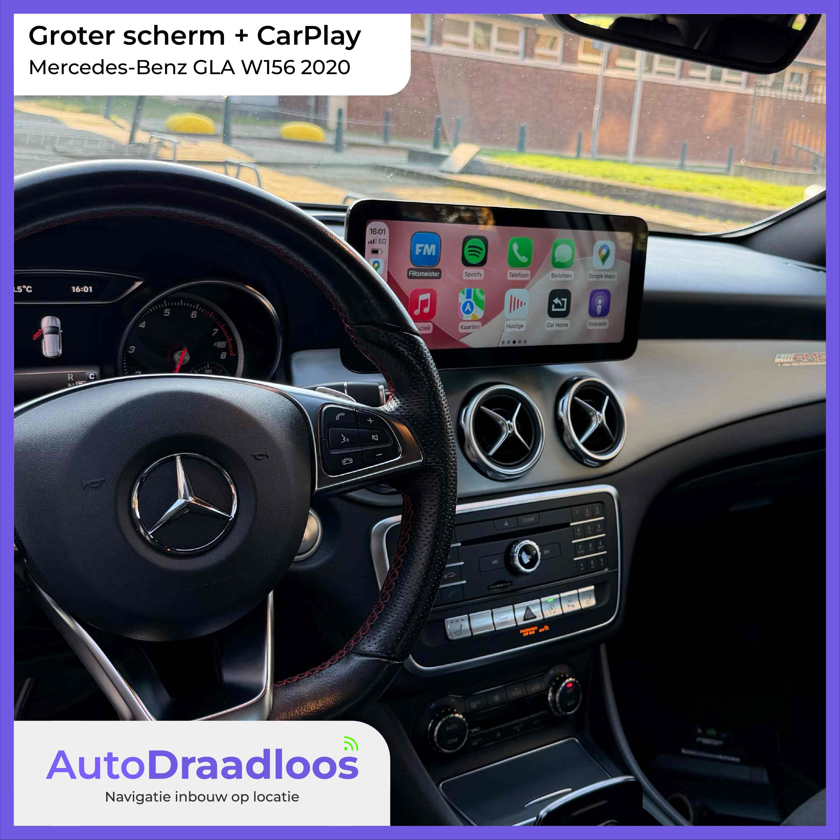 Groter scherm met Apple CarPlay in een GLA
