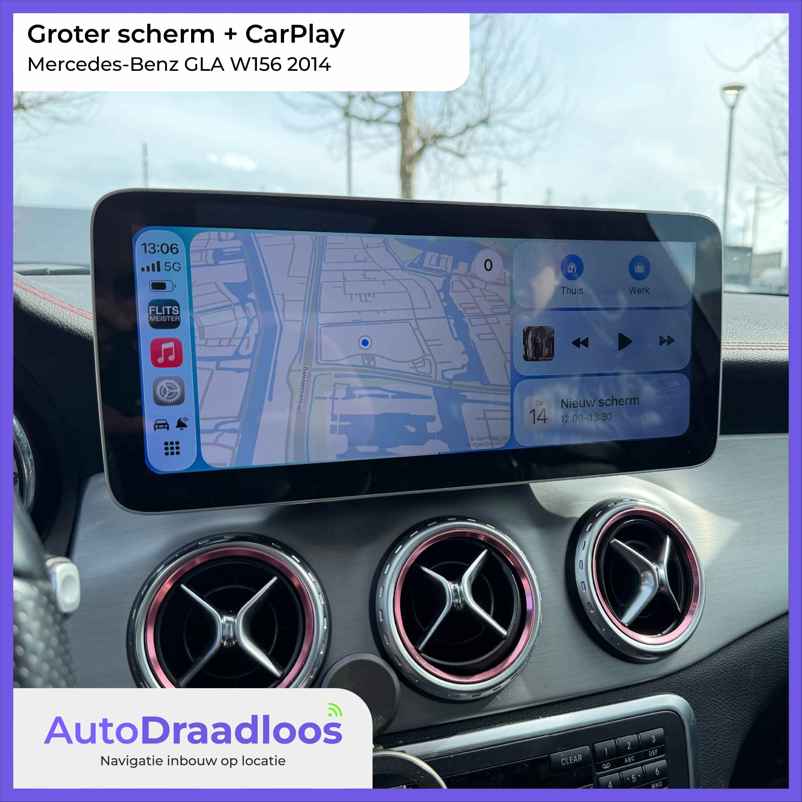 Groter scherm met Apple CarPlay in een GLA