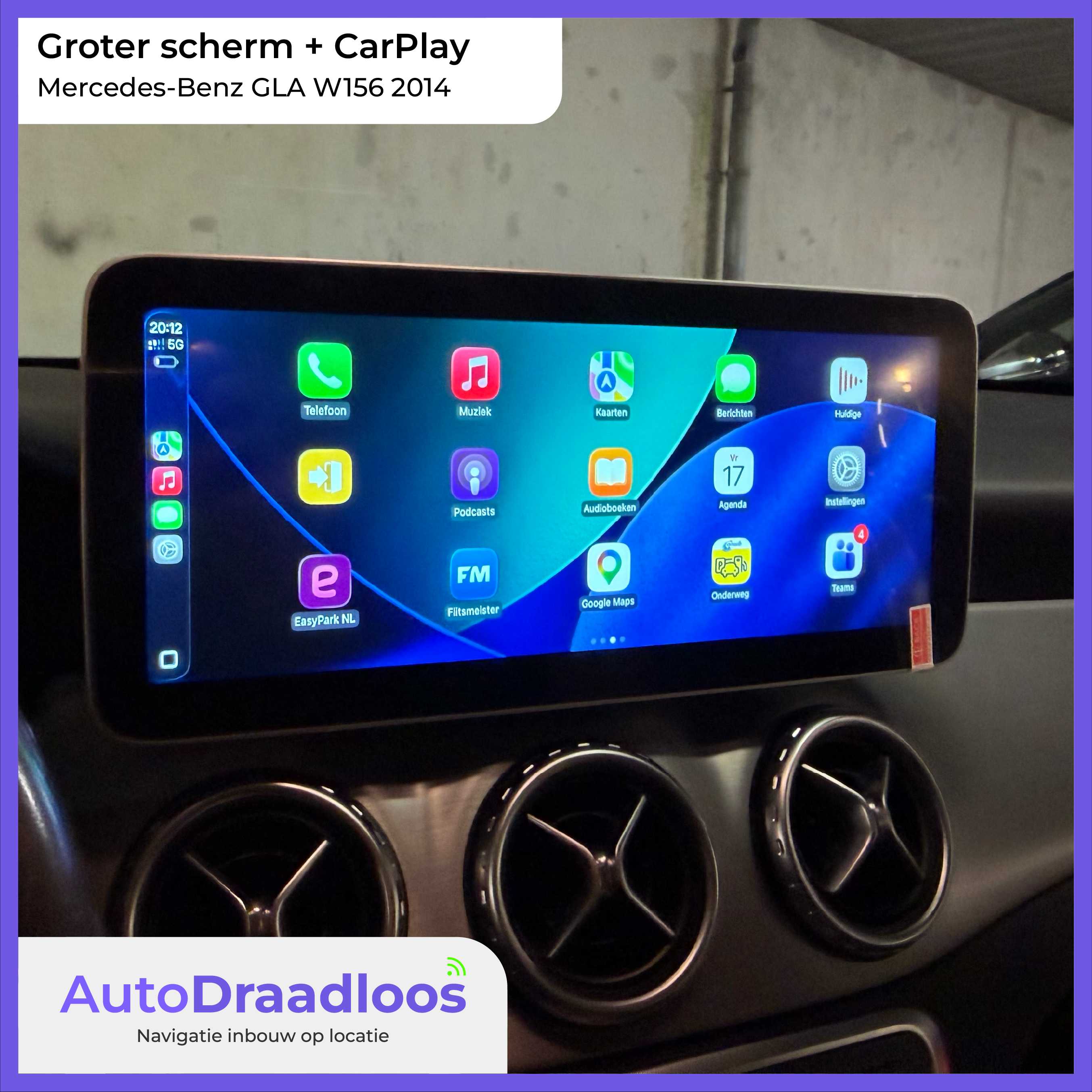 Groter scherm met Apple Carplay in een GLA