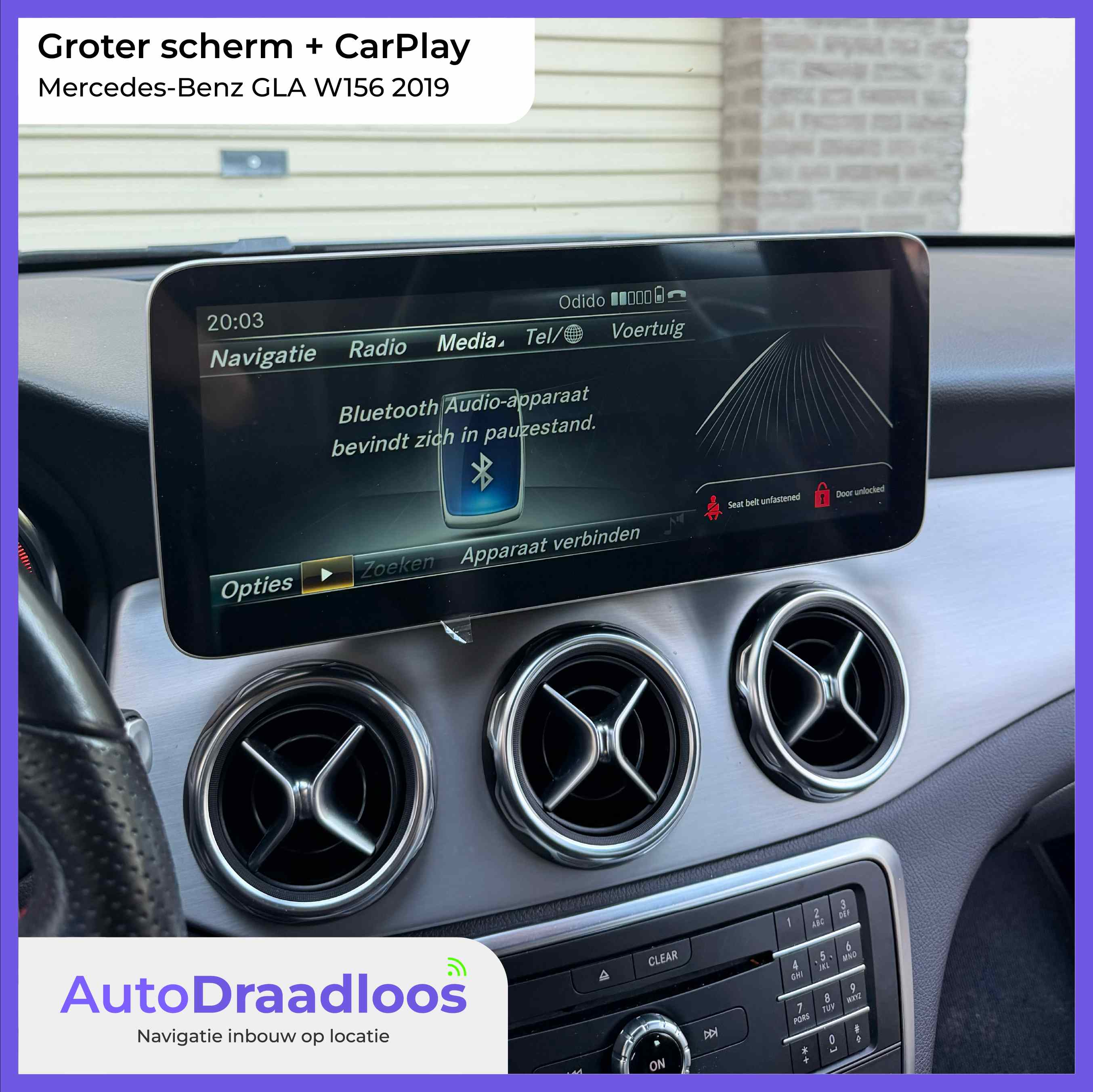 Groter scherm met Apple Carplay in een GLA