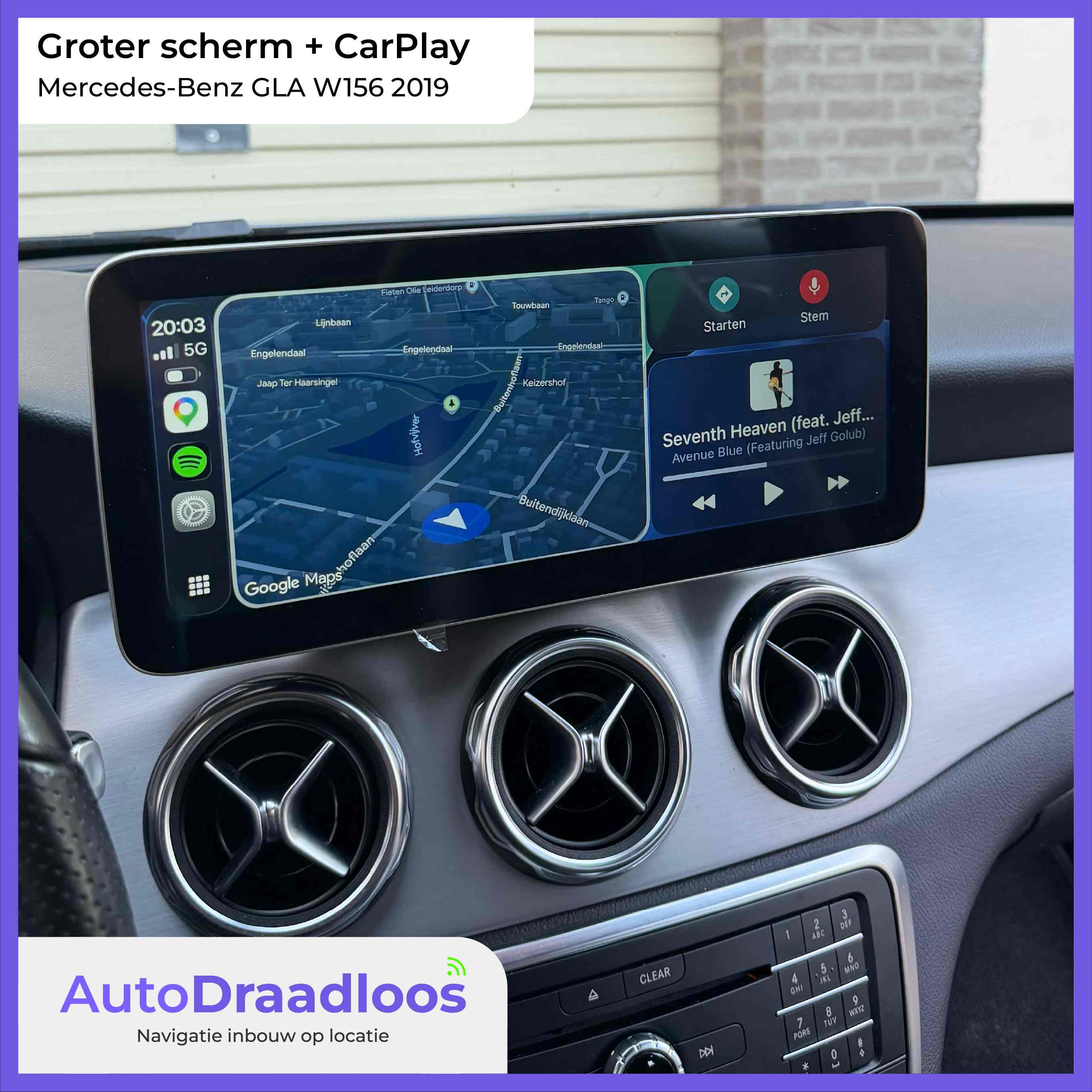 Groter scherm met Apple Carplay in een GLA