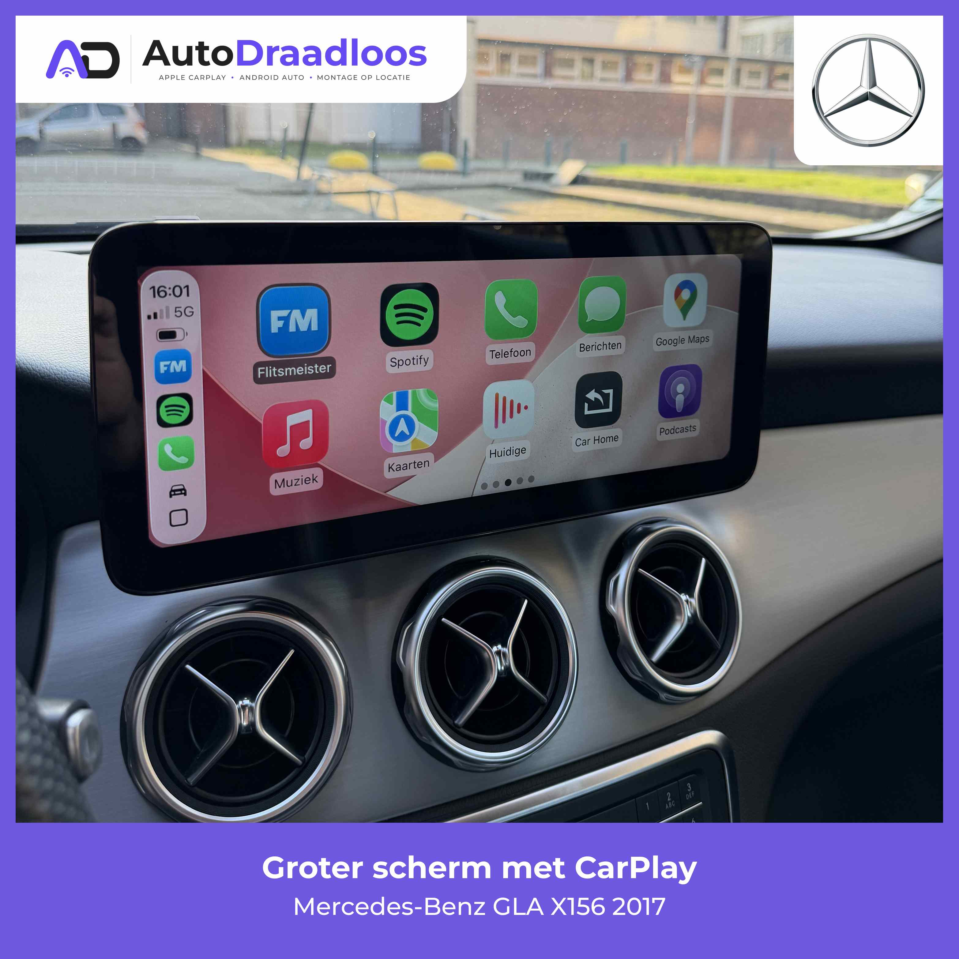 Groter scherm met CarPlay in een GLA