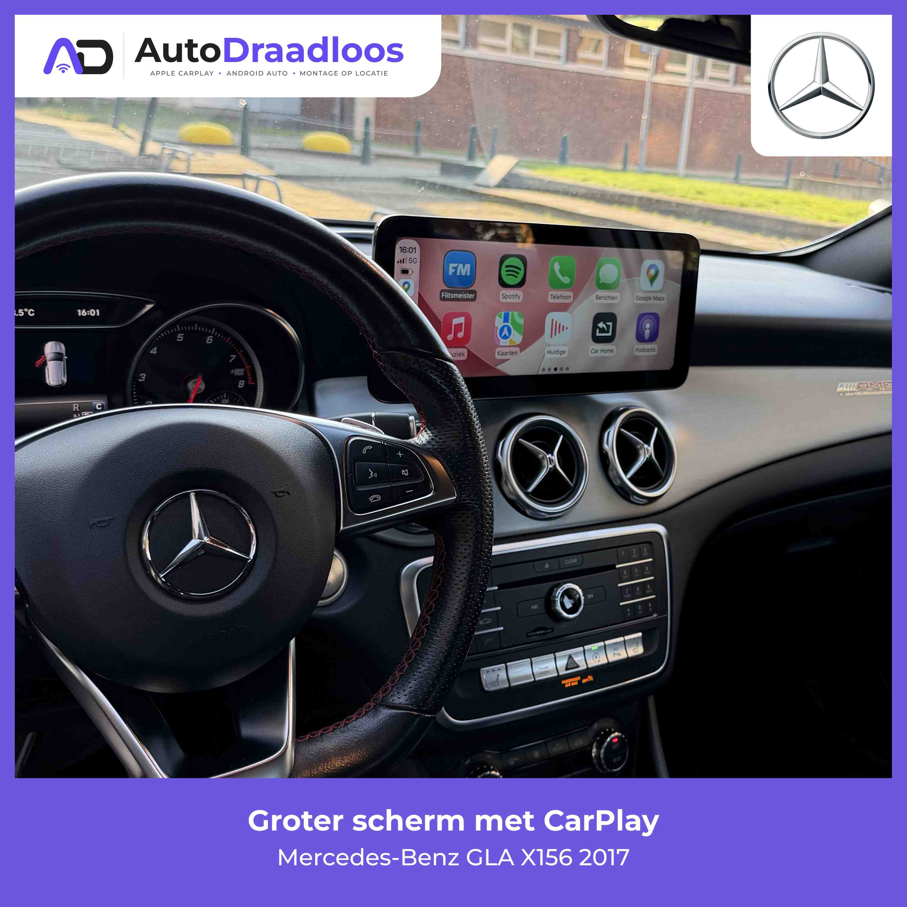 Groter scherm met CarPlay in een GLA