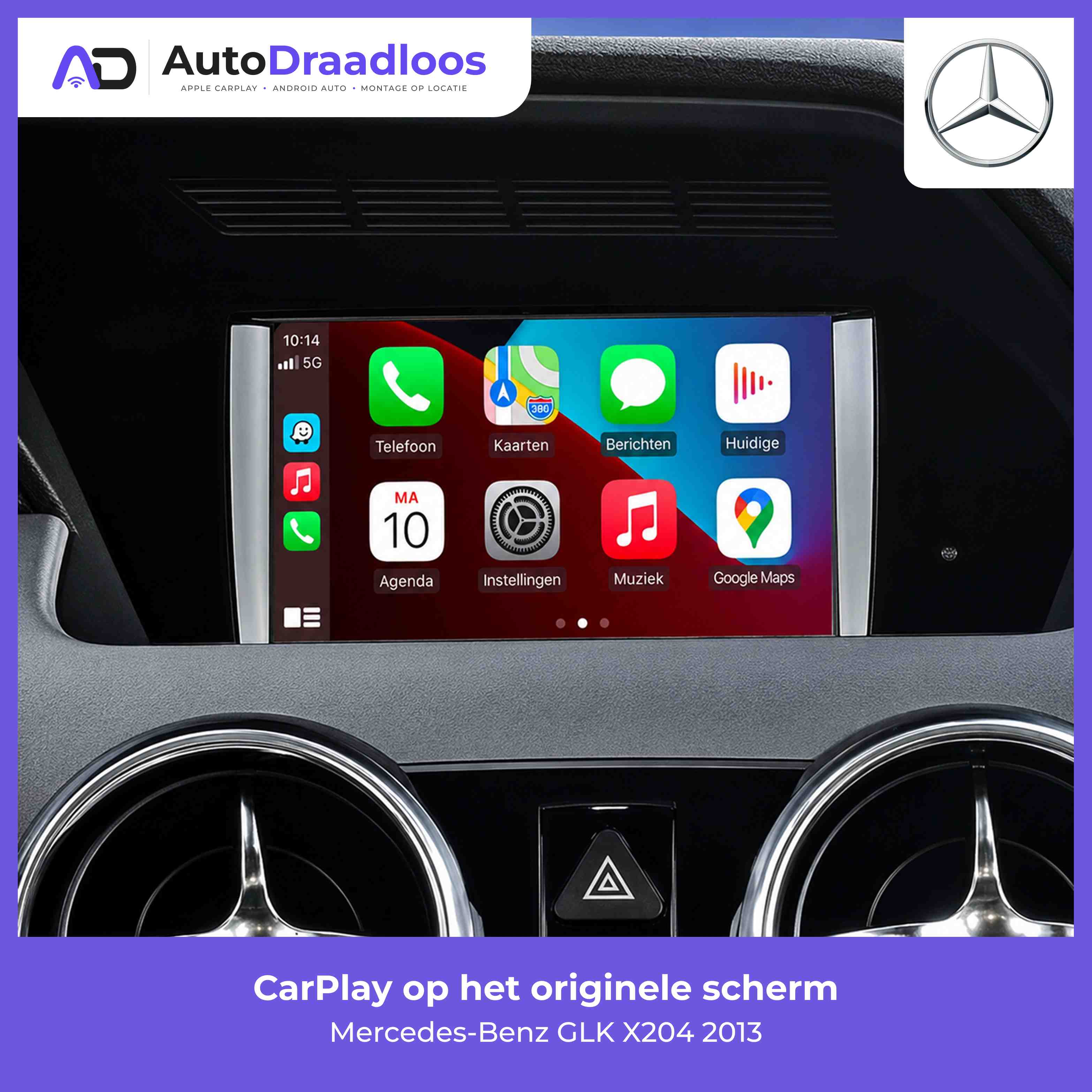 Apple CarPlay op het originele scherm van een GLK