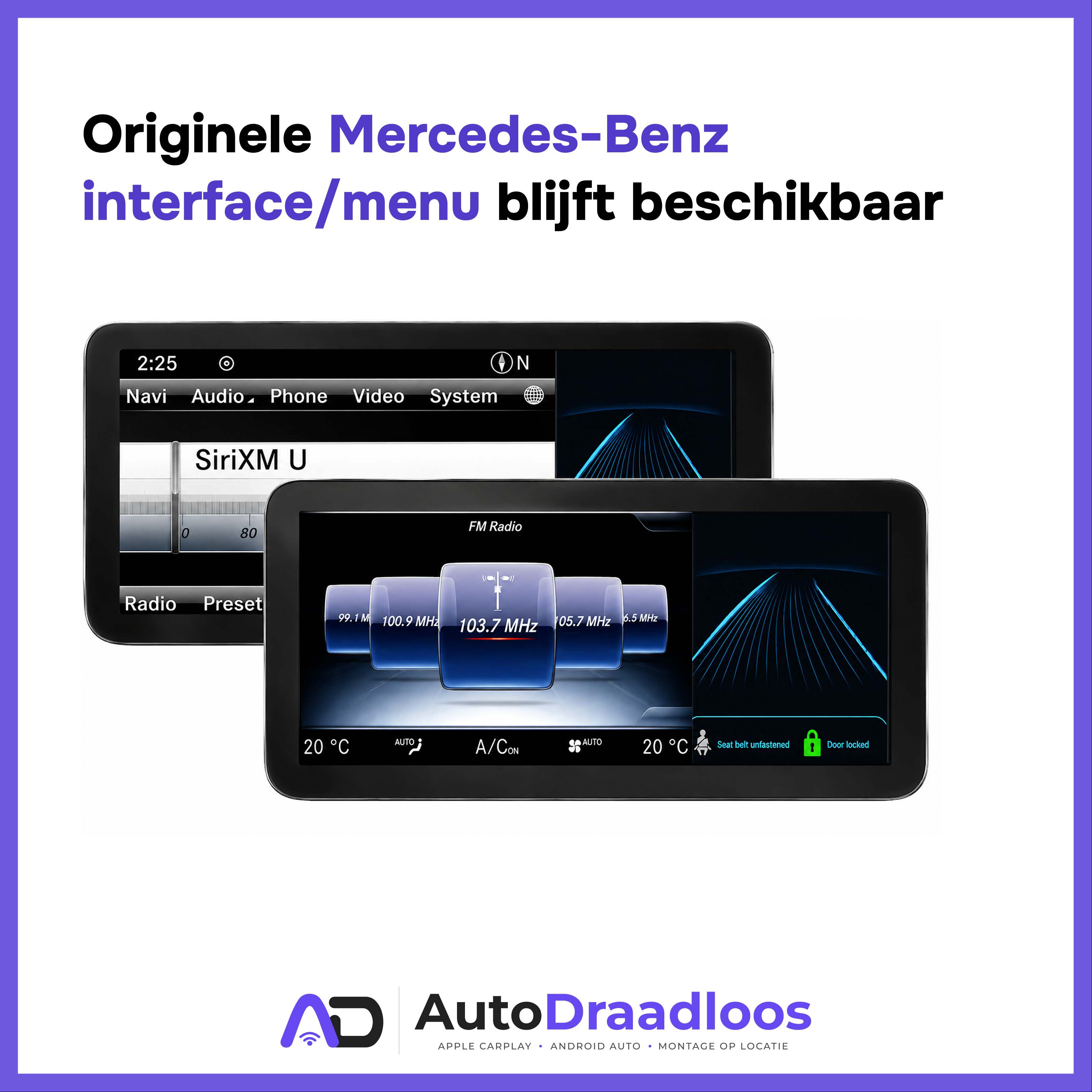Originele Mercedes menu blijft beschikbaar