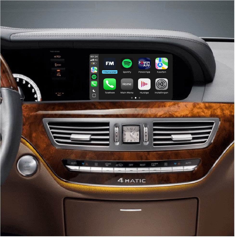 sklasse scherm met CarPlay
