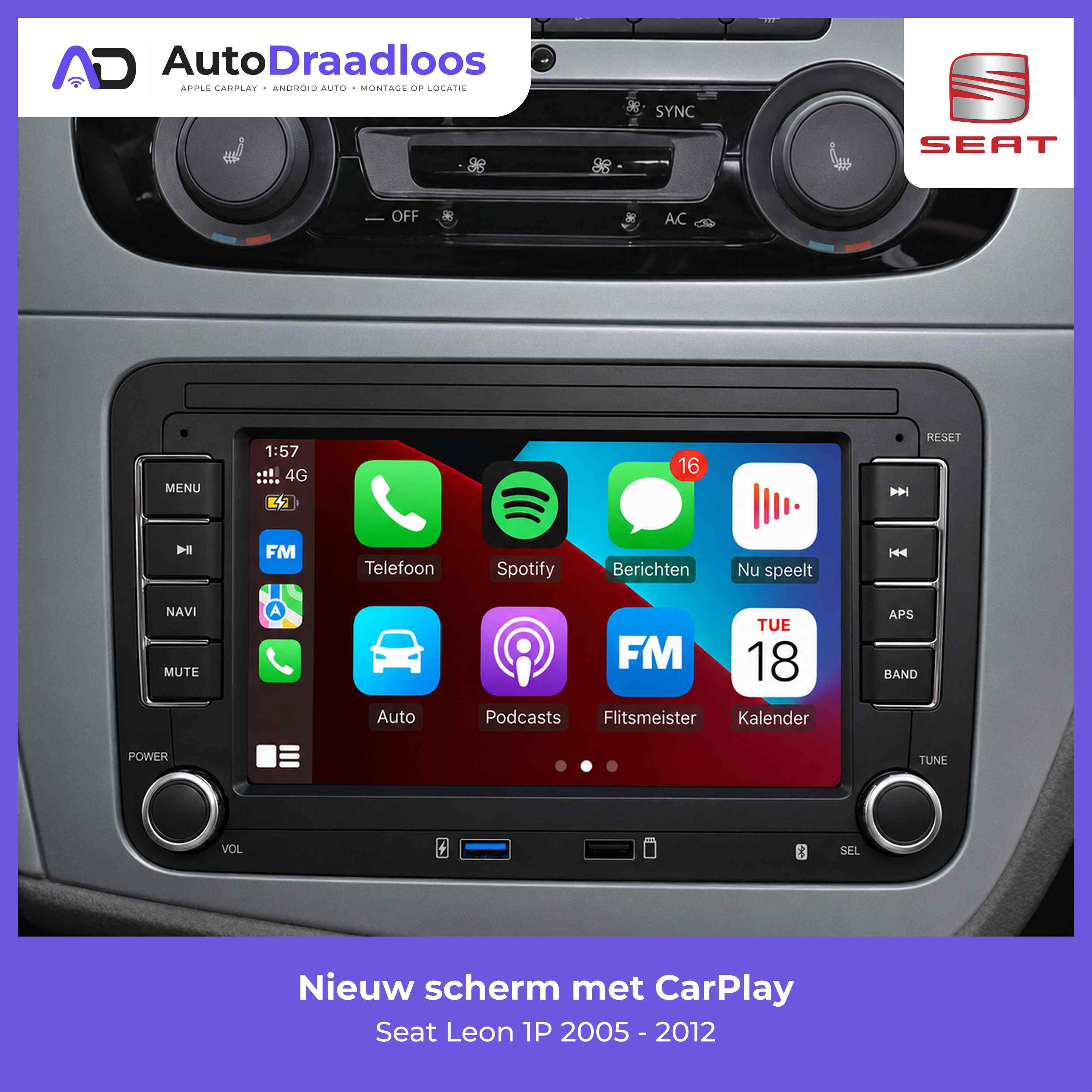 Apple CarPlay en Android Auto in een Seat Leon