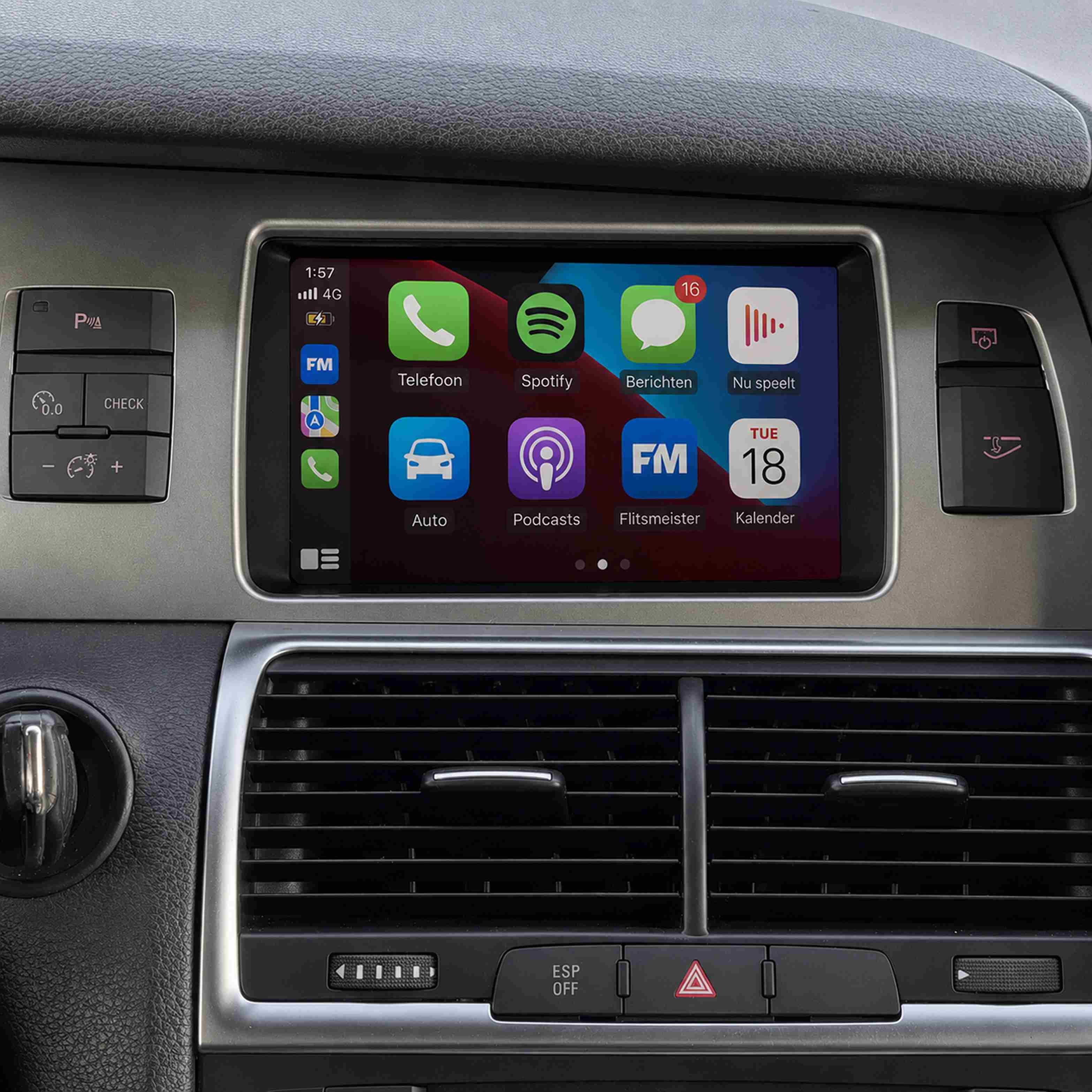 Apple CarPlay met groter scherm in een Audi Apple CarPlay met groter scherm in een Audi