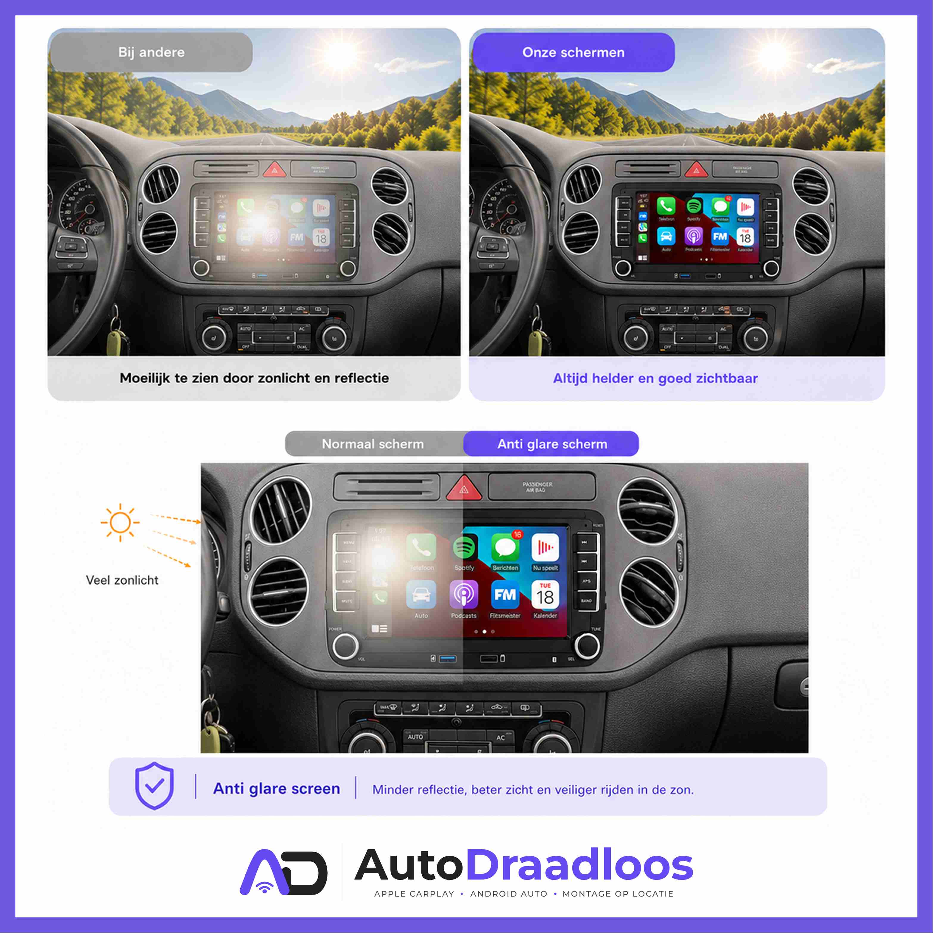 CarPlay-scherm voor Volkswagen van AutoDraadloos