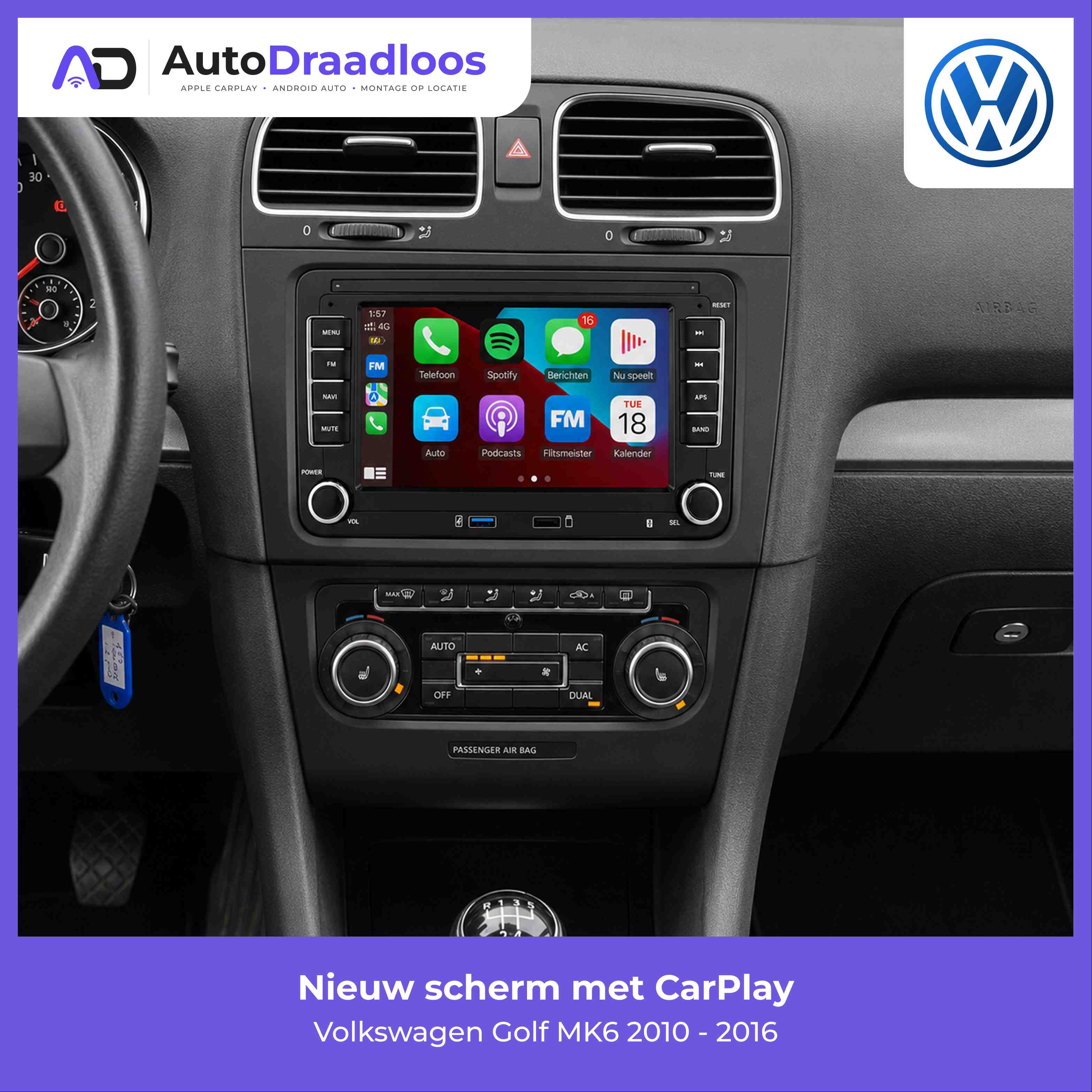 Apple CarPlay en Android Auto in een Volkswagen Golf