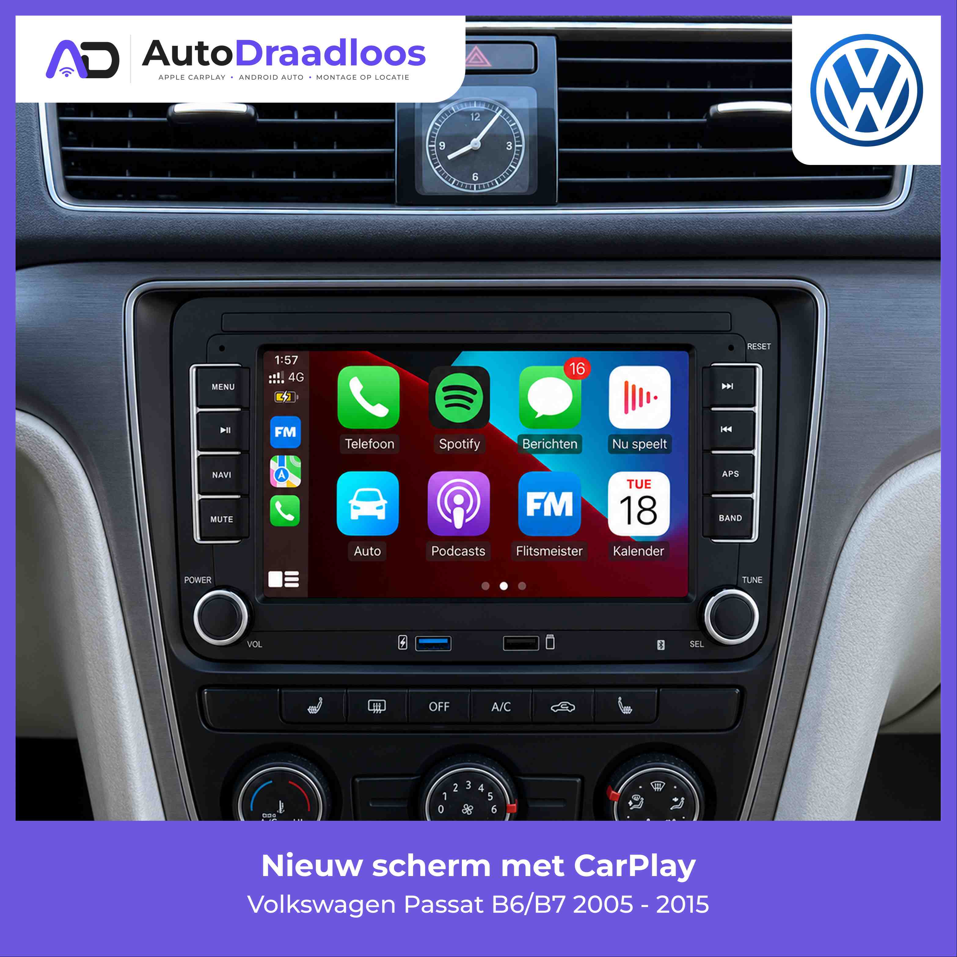 Apple CarPlay en Android Auto in een Volkswagen Passat