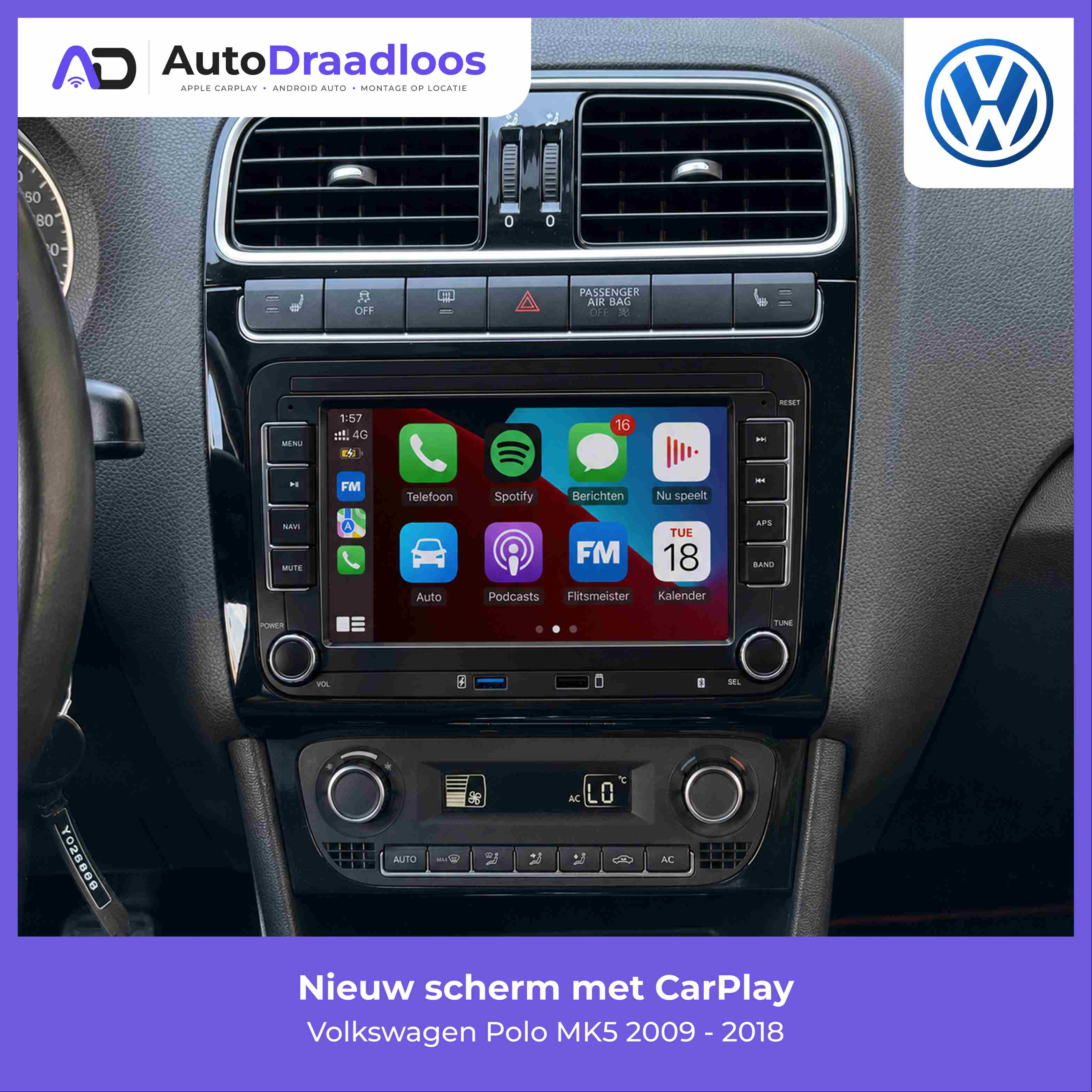 Apple CarPlay en Android Auto in een Volkswagen Polo